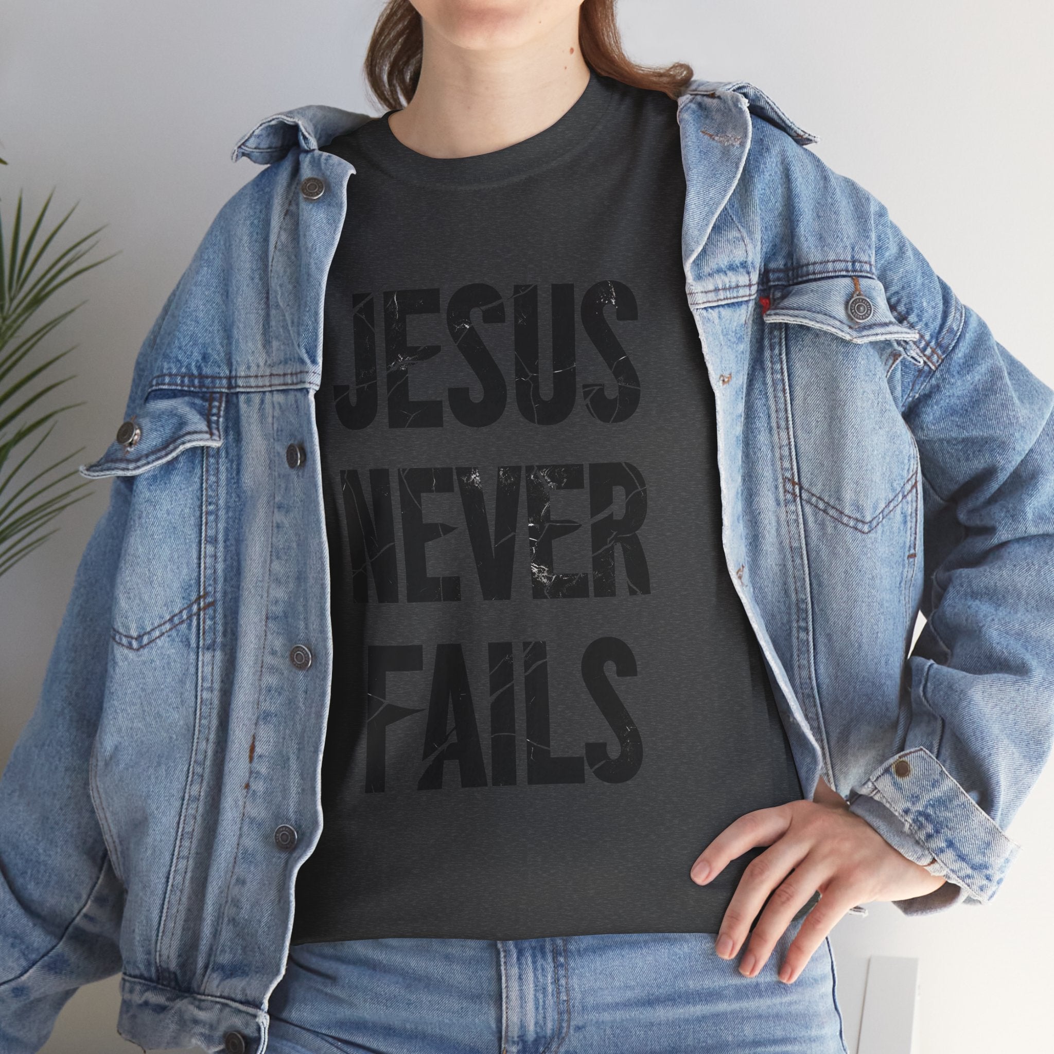 Jesus Never Fails | Unisex Heavy Cotton Tee
