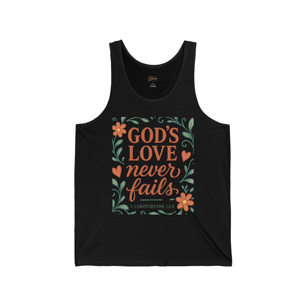 God's Love Never Fails | Unisex Jersey Tank