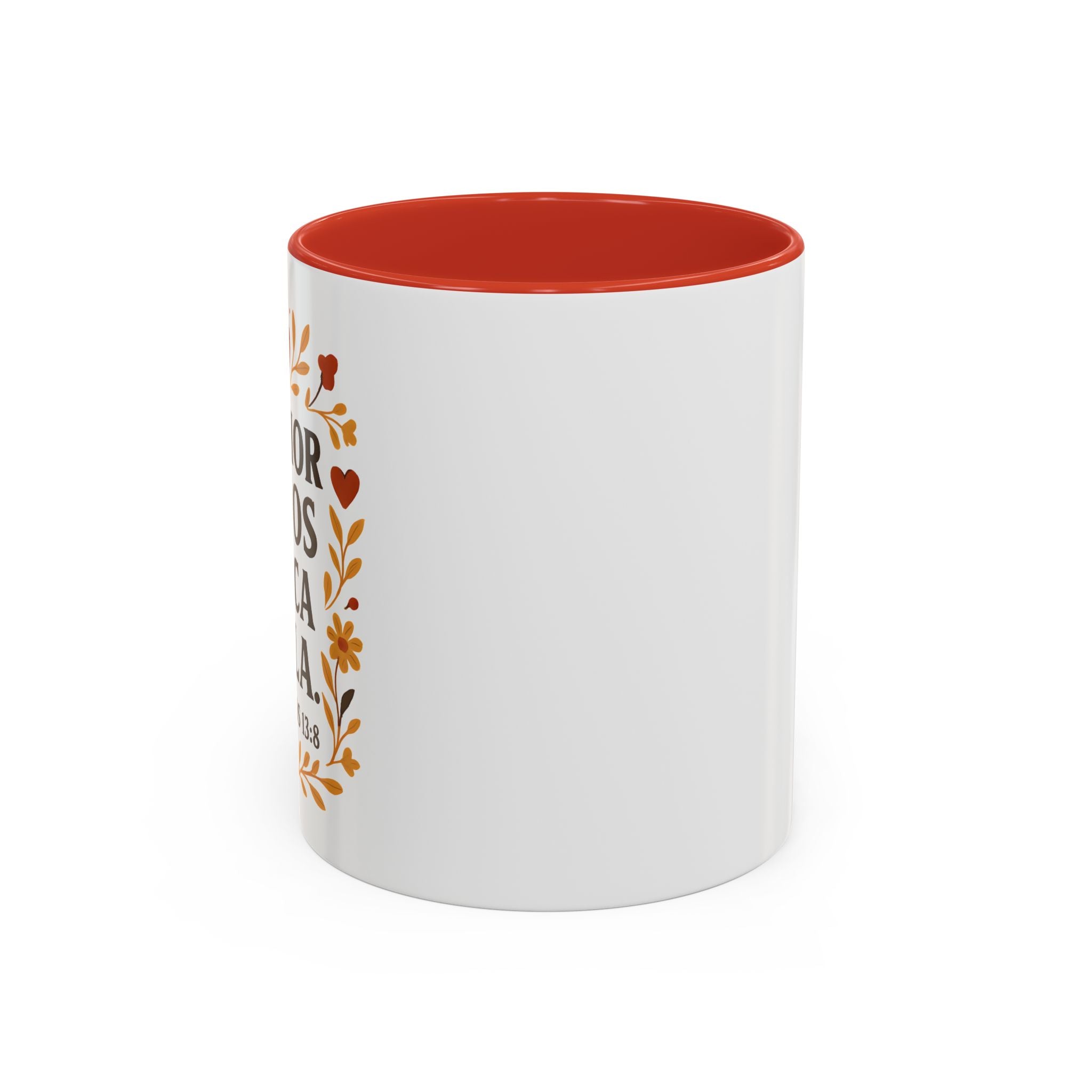 El amor de Dios nunca falla. — 1 Corintios 13:8 | Accent Coffee Mug