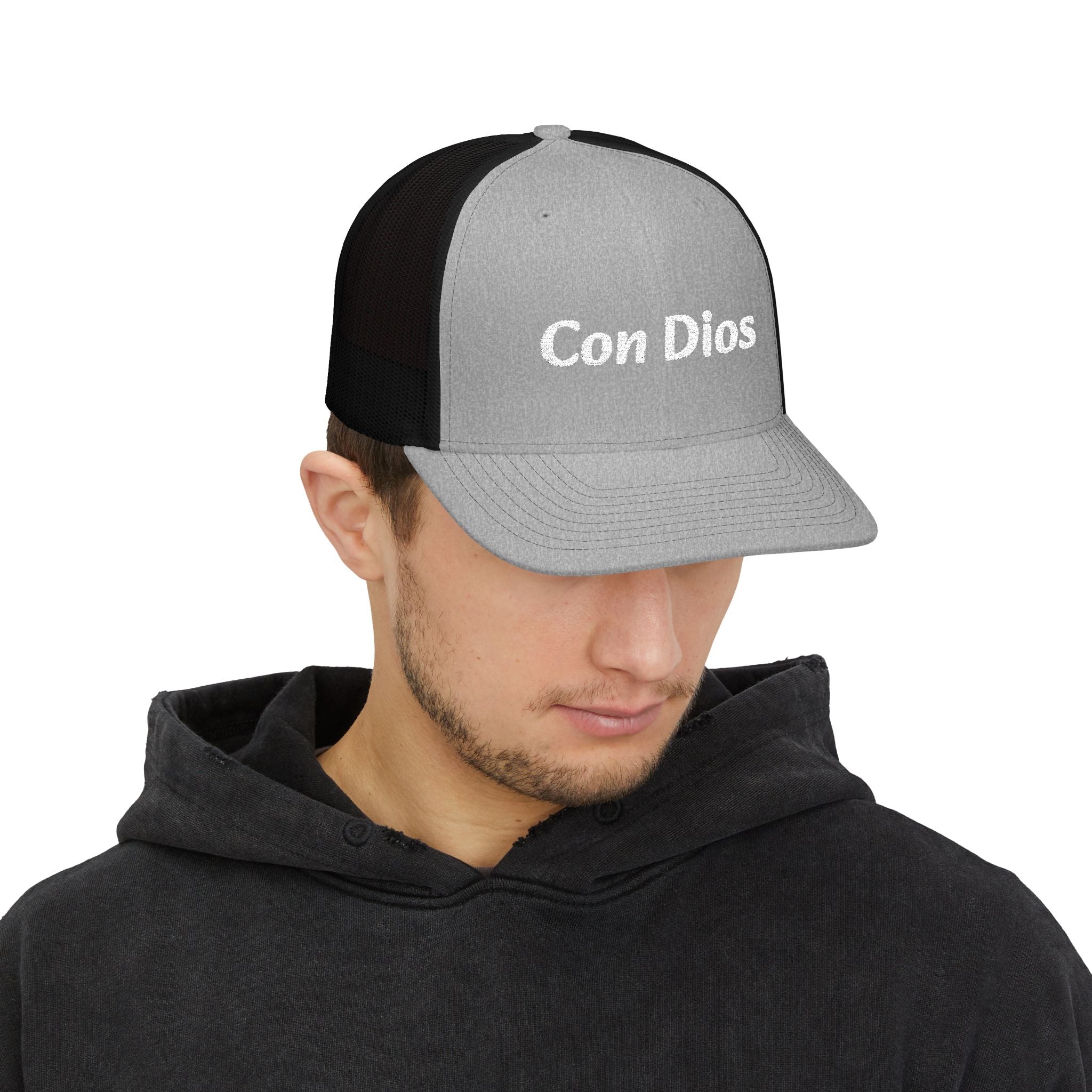Con Dios | Embroidered Snapback Trucker Cap