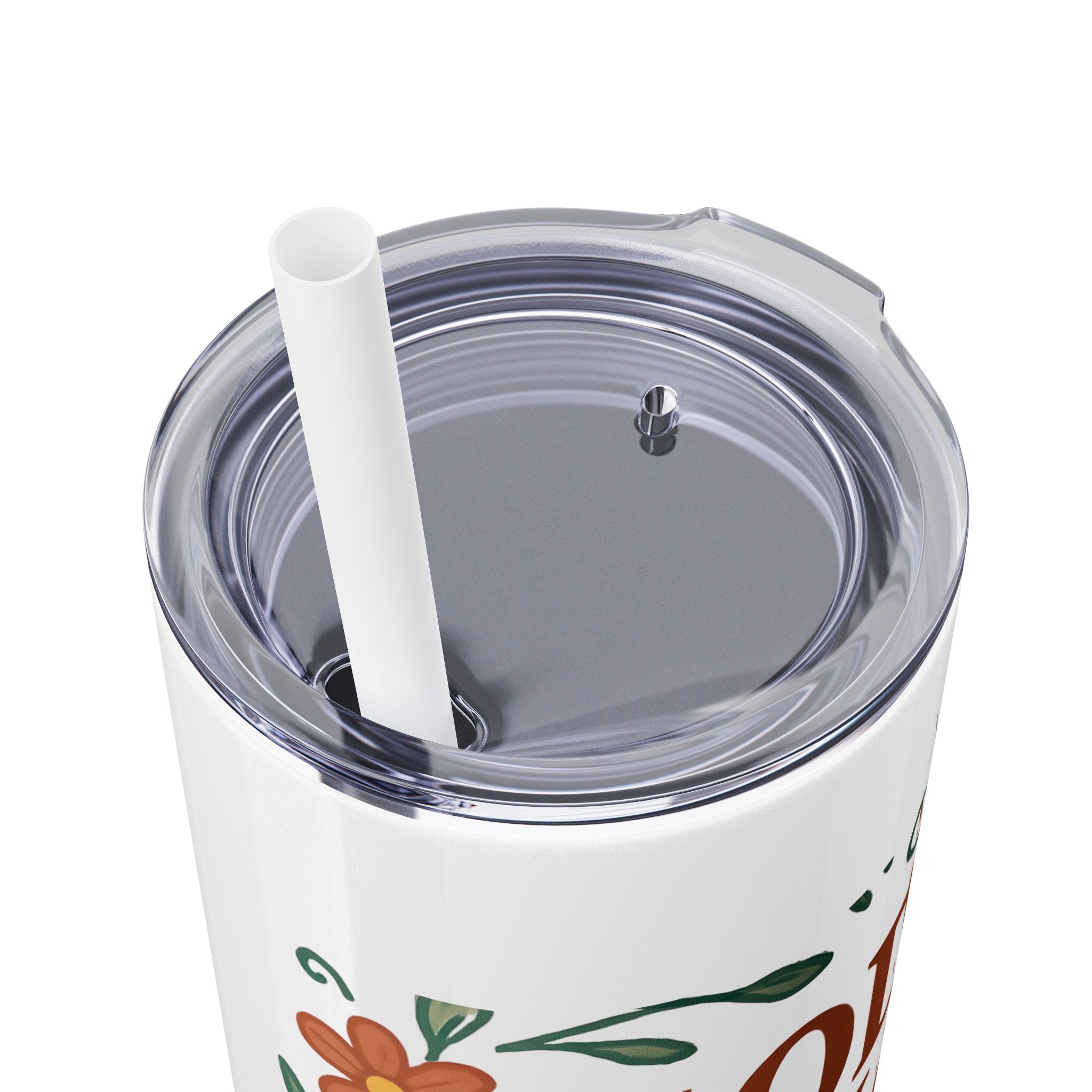 God’s love never fails. — 1 Corinthians 13:8 | Skinny Tumbler with Straw