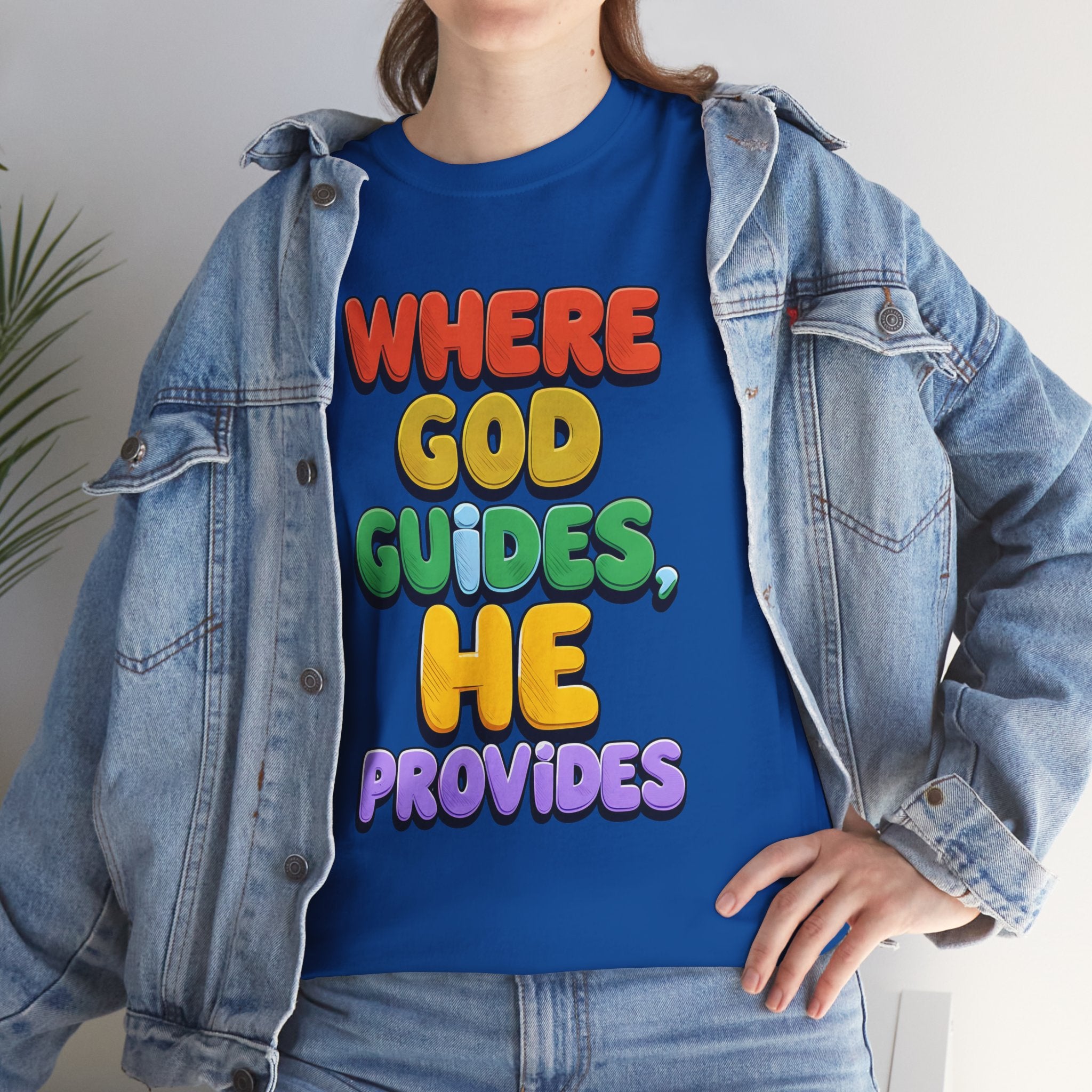 Where God Guides, He Provides | Unisex Cotton T-Shirt