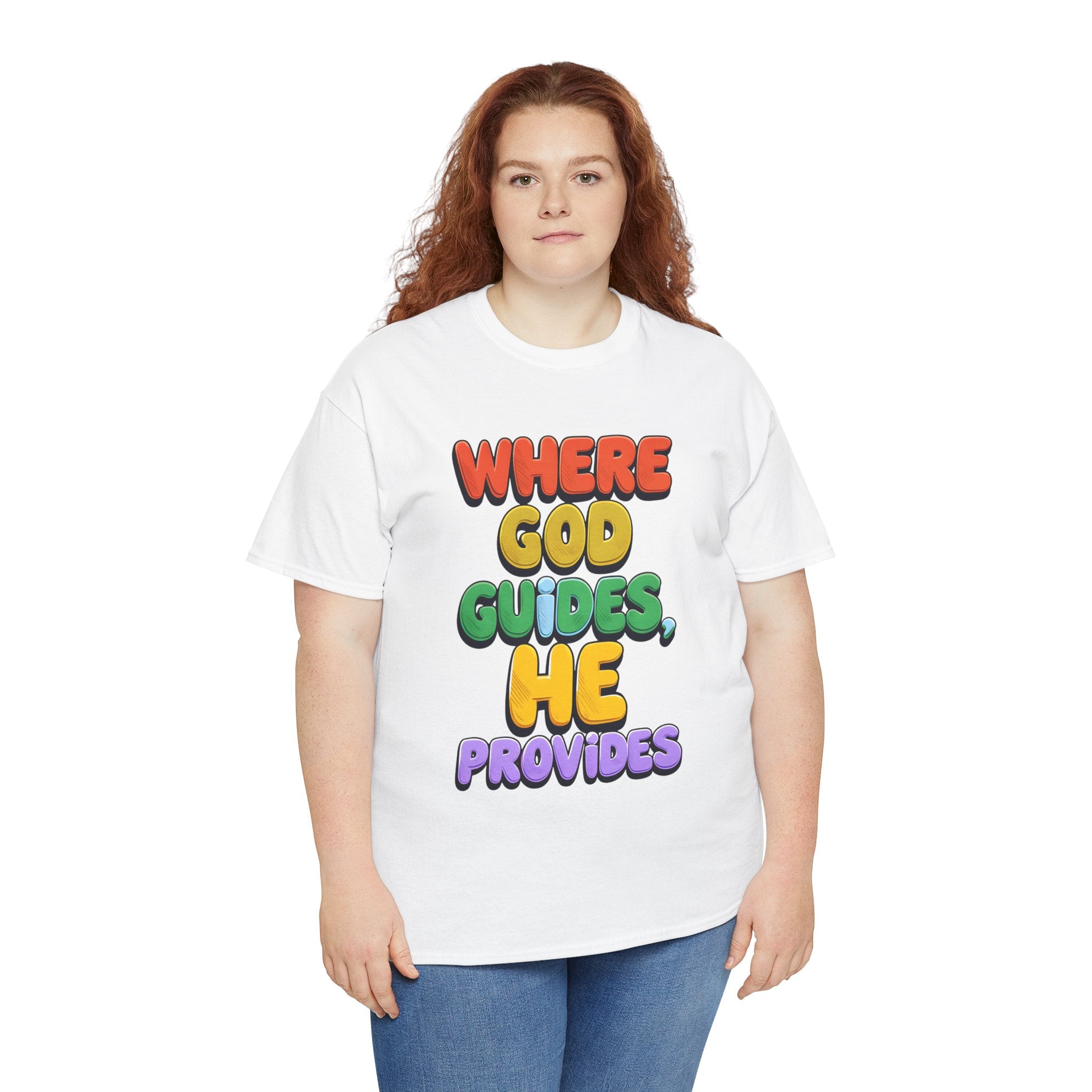 Where God Guides, He Provides | Unisex Cotton T-Shirt