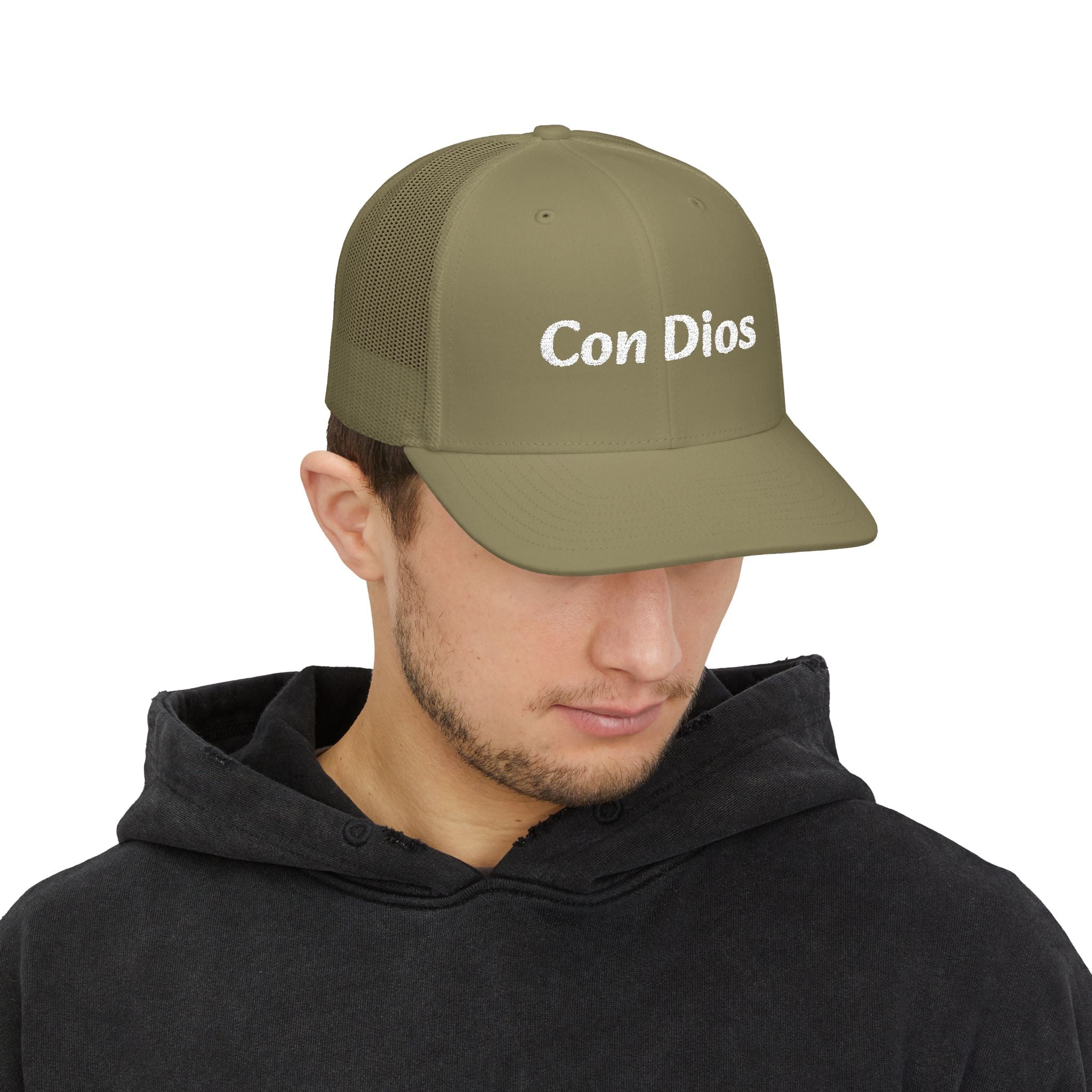 Con Dios | Embroidered Snapback Trucker Cap