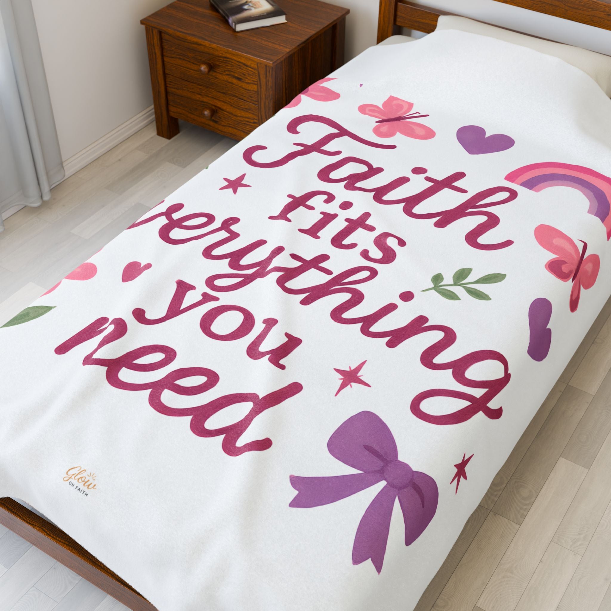 Faith | Cozy Velveteen Plush Blanket
