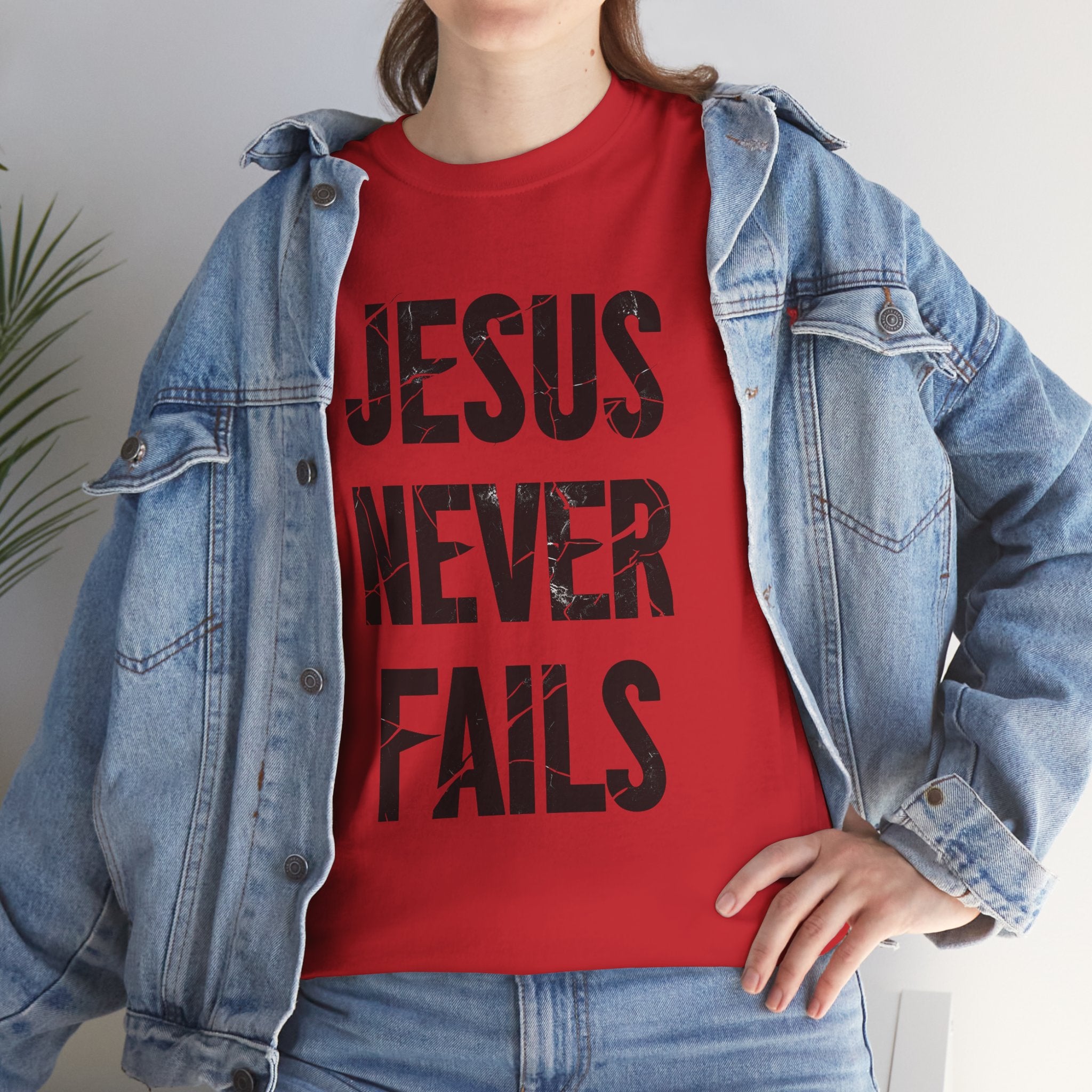 Jesus Never Fails | Unisex Heavy Cotton Tee