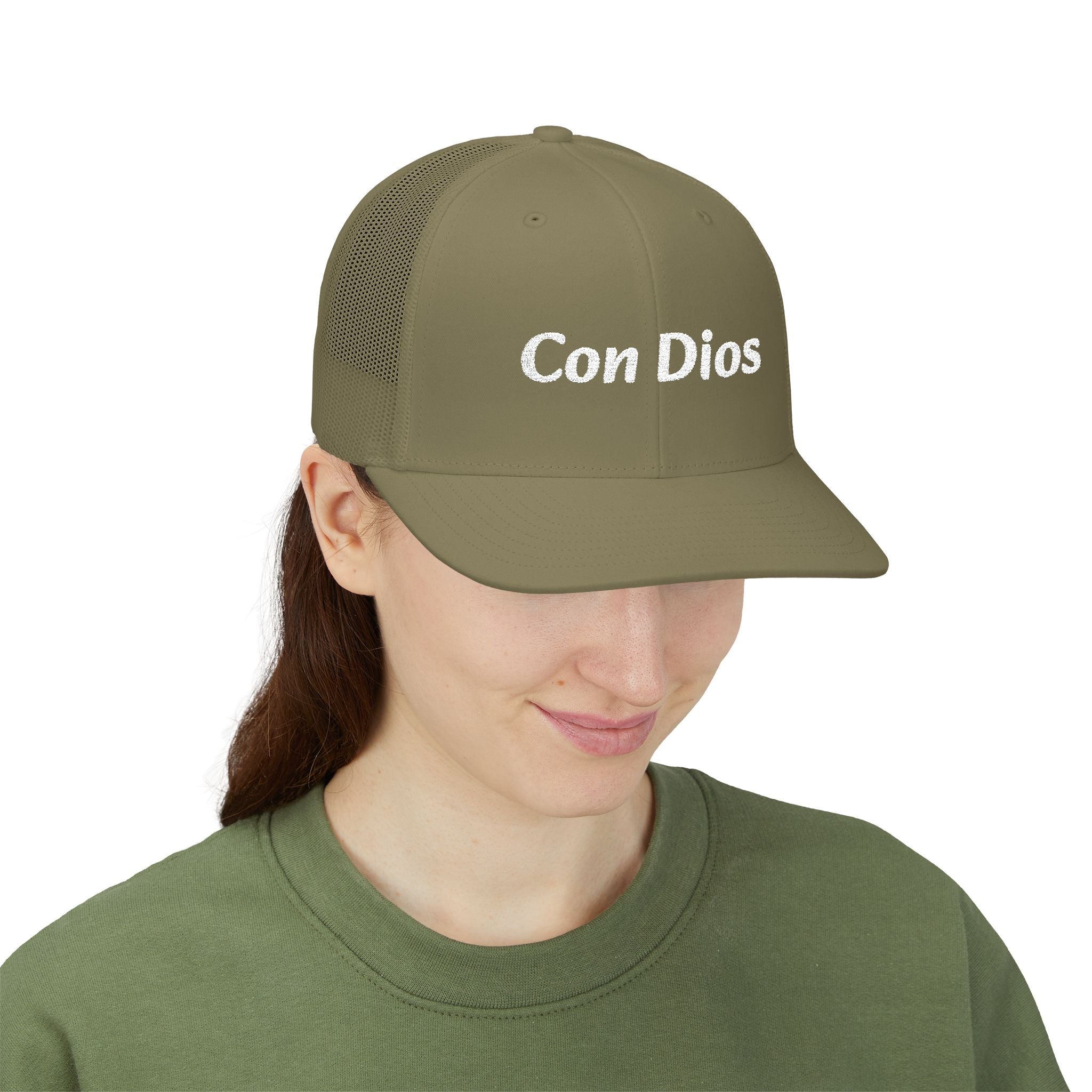 Con Dios | Embroidered Snapback Trucker Cap