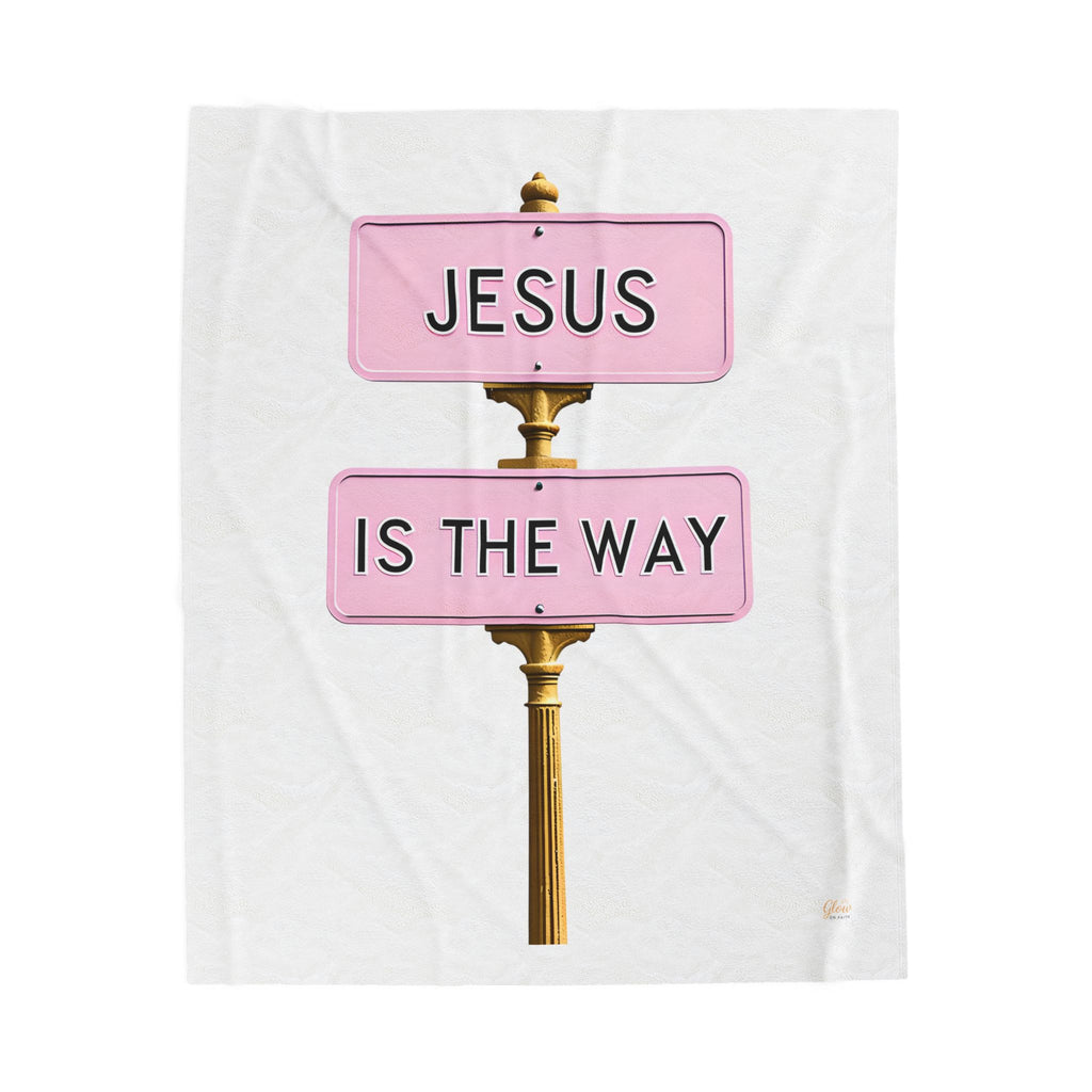 Jesus Is the Way | Cozy Velveteen Plush Blanket