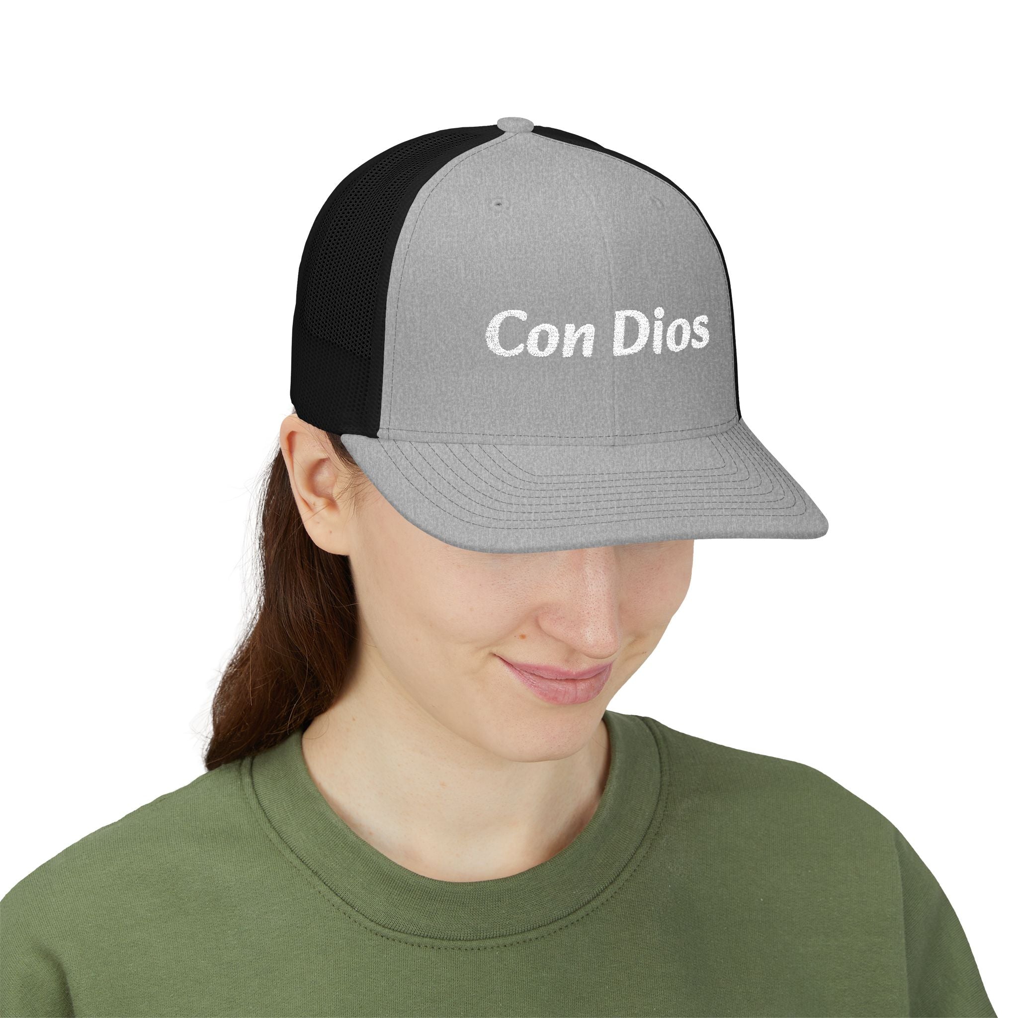 Con Dios | Embroidered Snapback Trucker Cap
