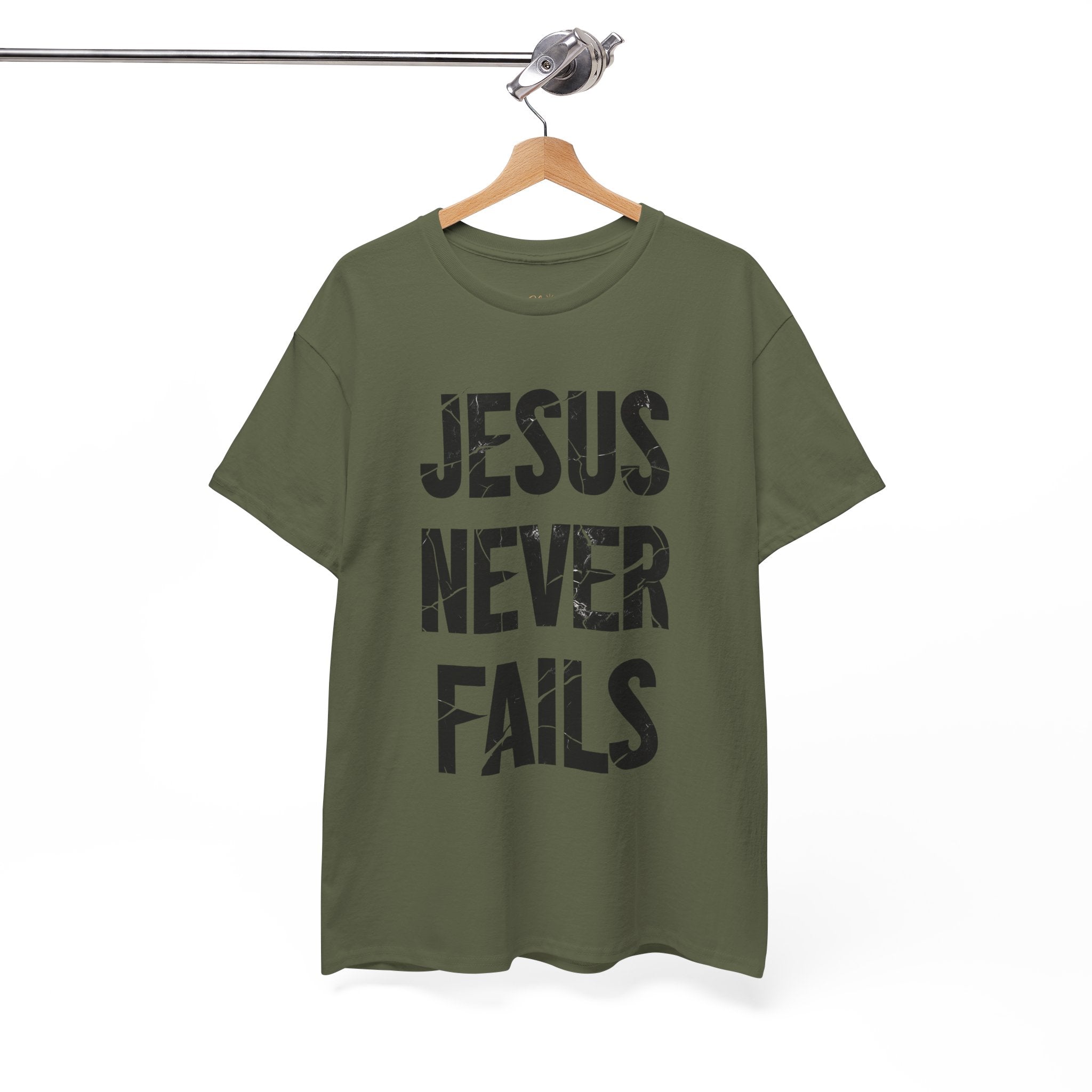 Jesus Never Fails | Unisex Heavy Cotton Tee