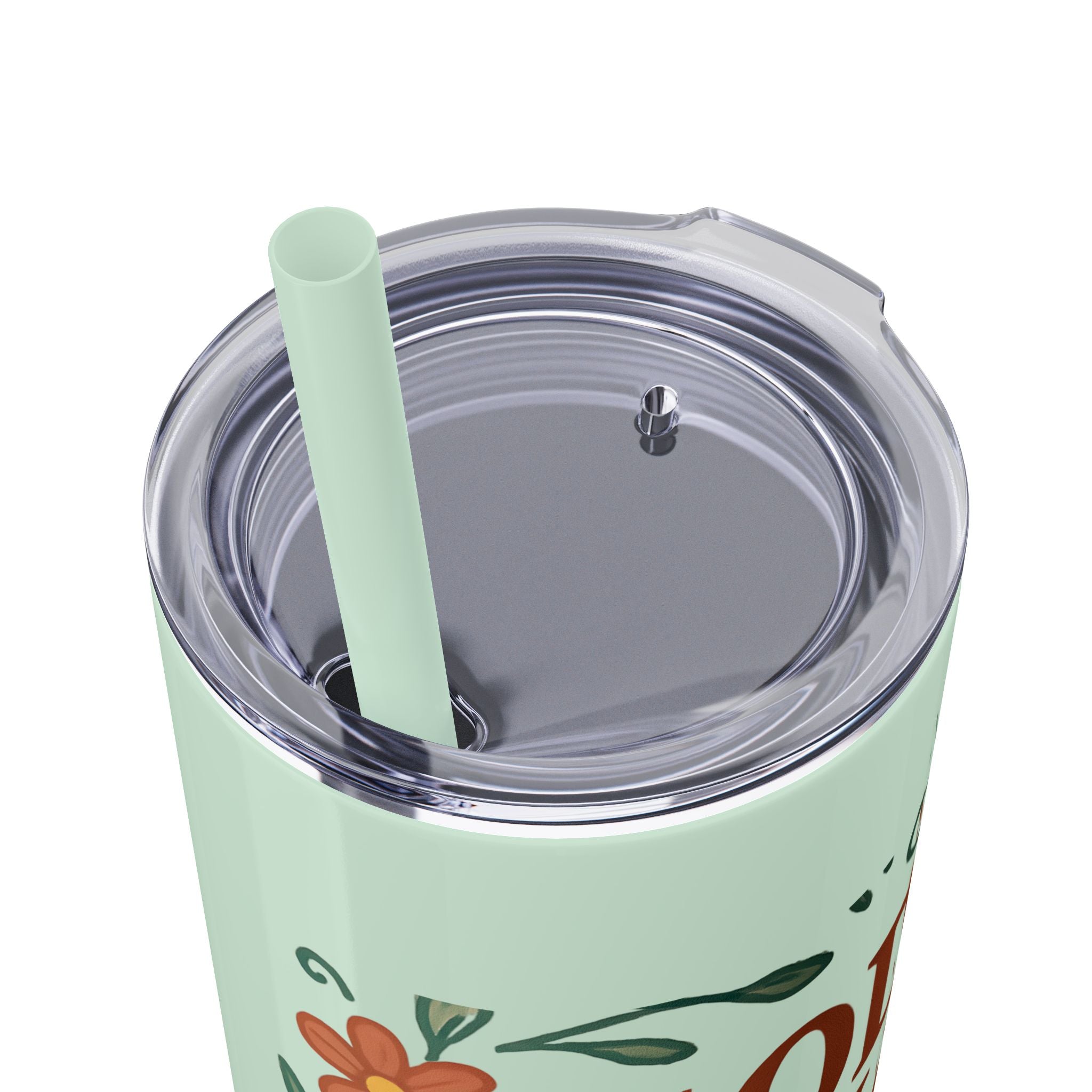 God’s love never fails. — 1 Corinthians 13:8 | Skinny Tumbler with Straw