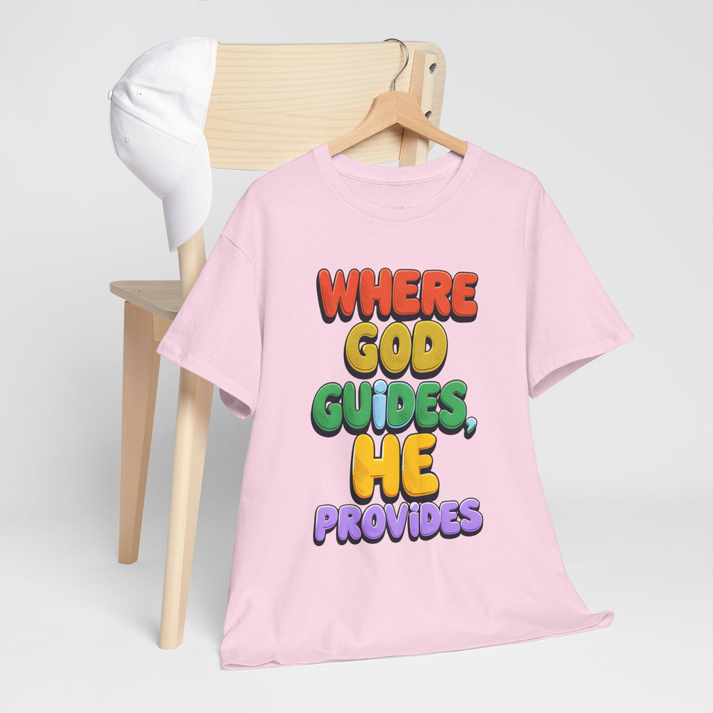 Where God Guides, He Provides | Unisex Cotton T-Shirt