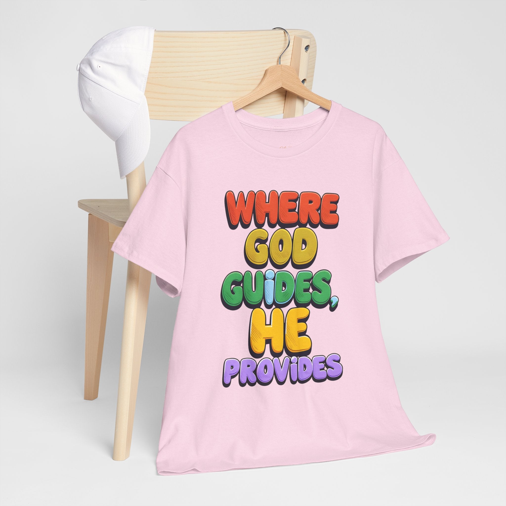 Where God Guides, He Provides | Unisex Cotton T-Shirt