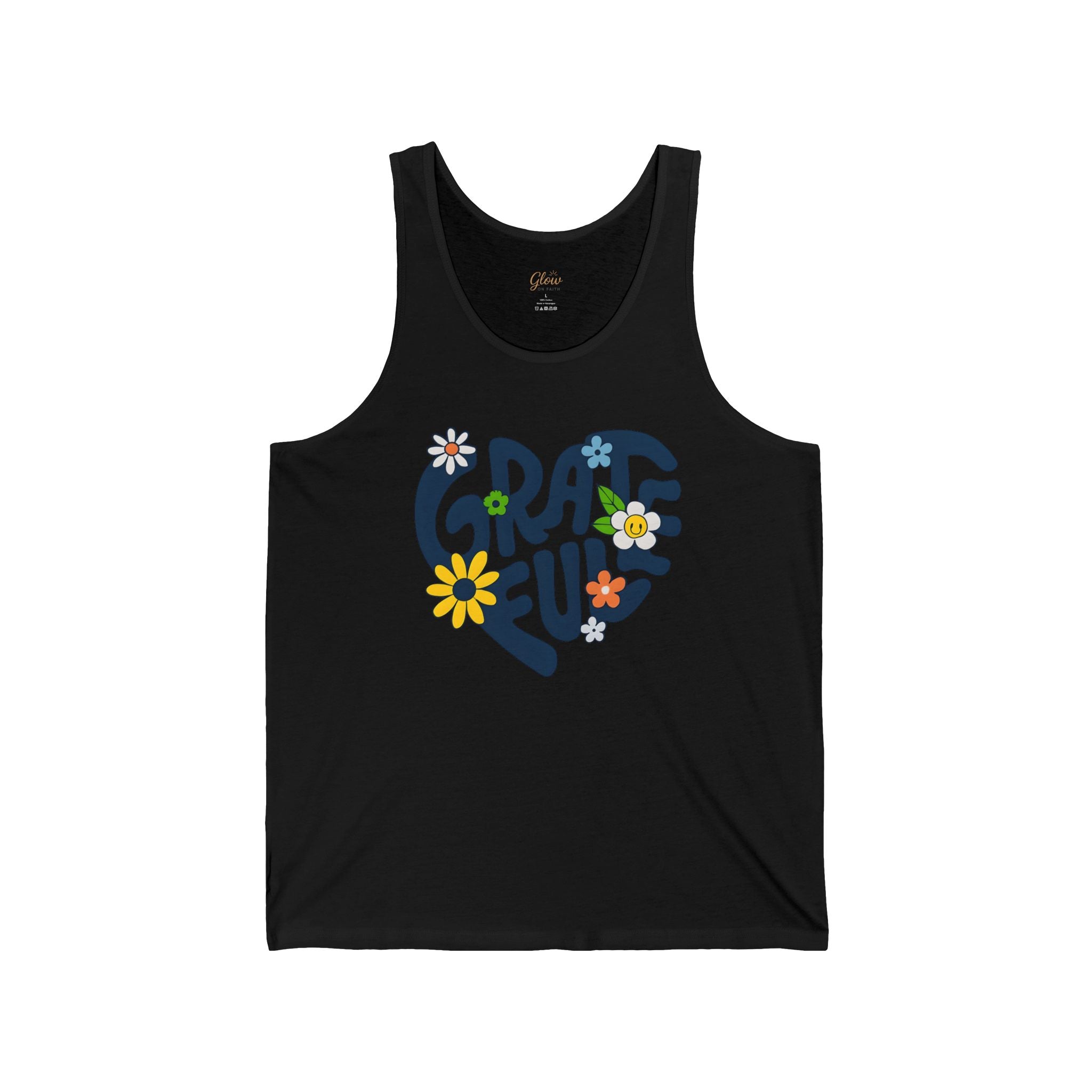 Grateful | Floral Unisex Jersey Tank