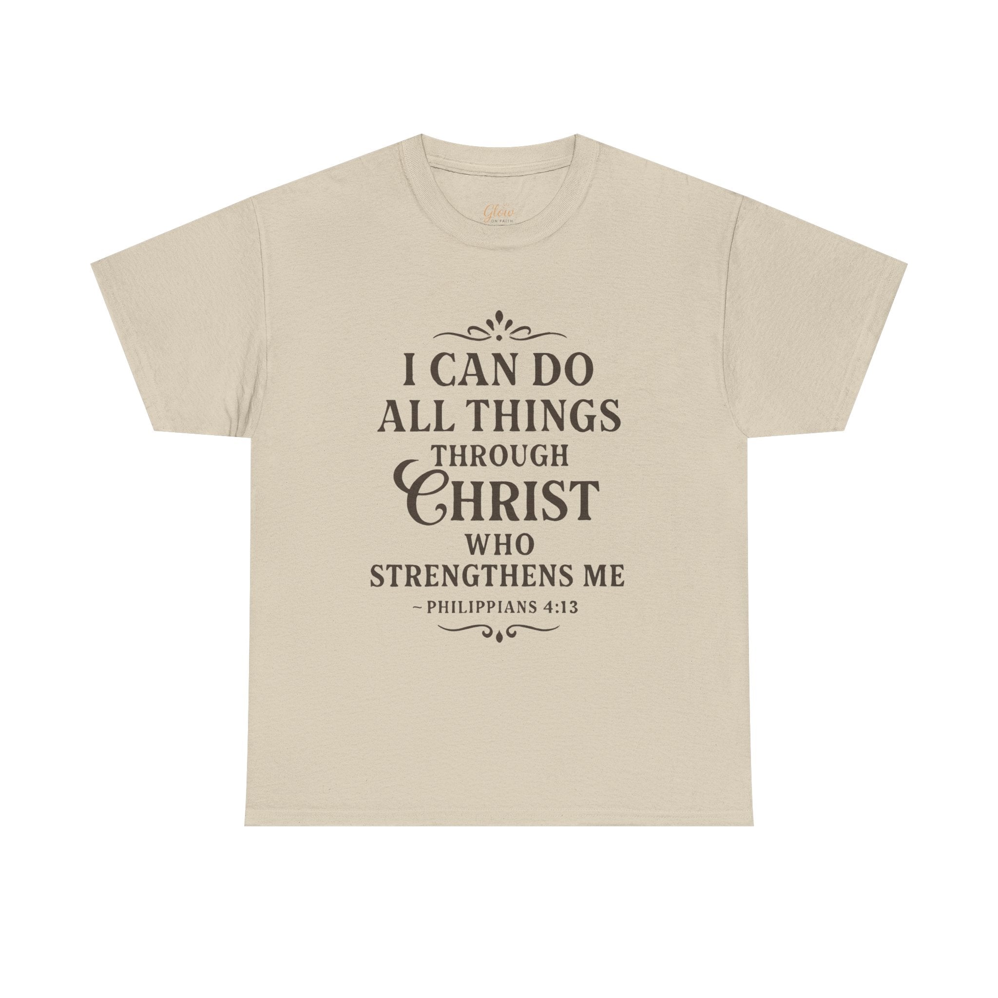 I can do all things through Christ who strengthens me. — Philippians 4:13 | Unisex Heavy Cotton T-Shirt