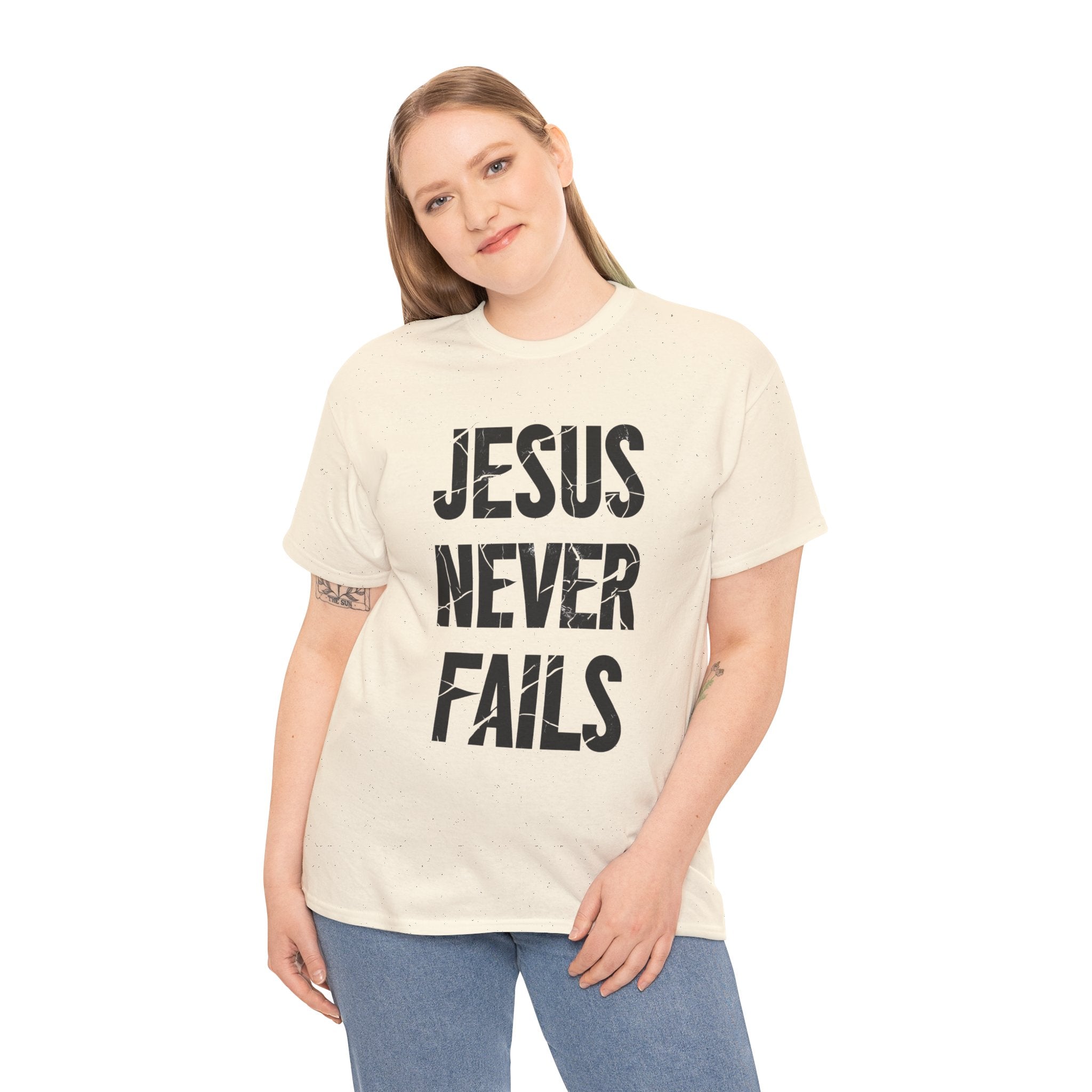 Jesus Never Fails | Unisex Heavy Cotton Tee