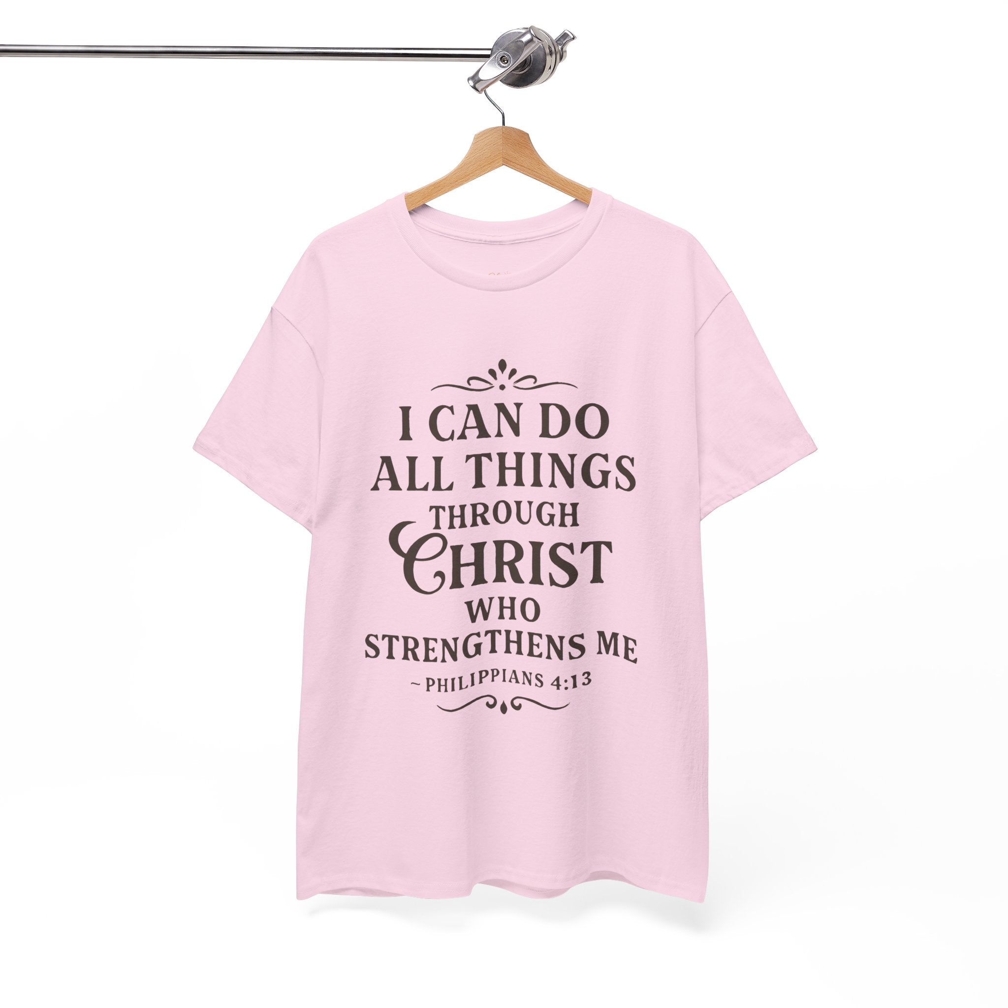 I can do all things through Christ who strengthens me. — Philippians 4:13 | Unisex Heavy Cotton T-Shirt