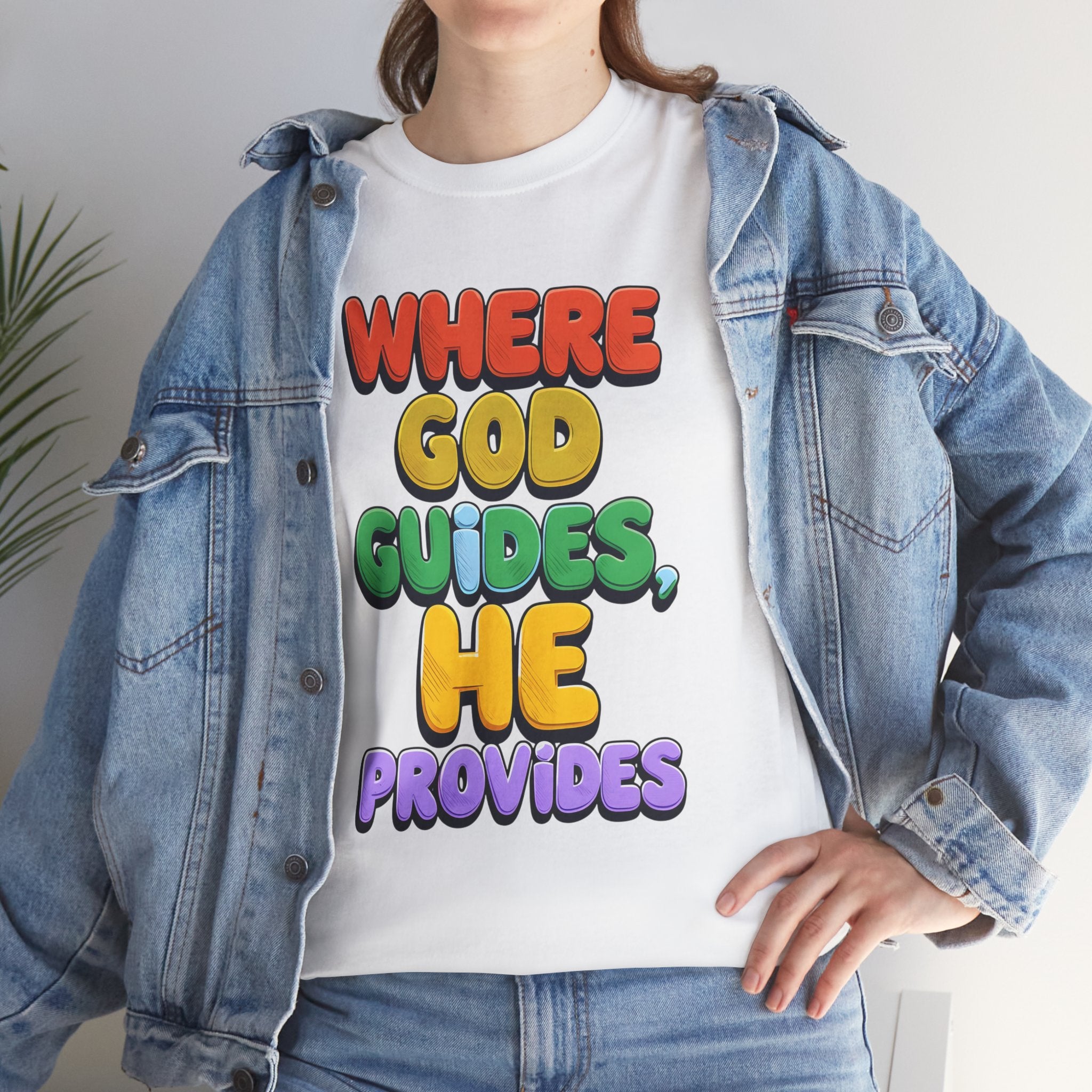 Where God Guides, He Provides | Unisex Cotton T-Shirt