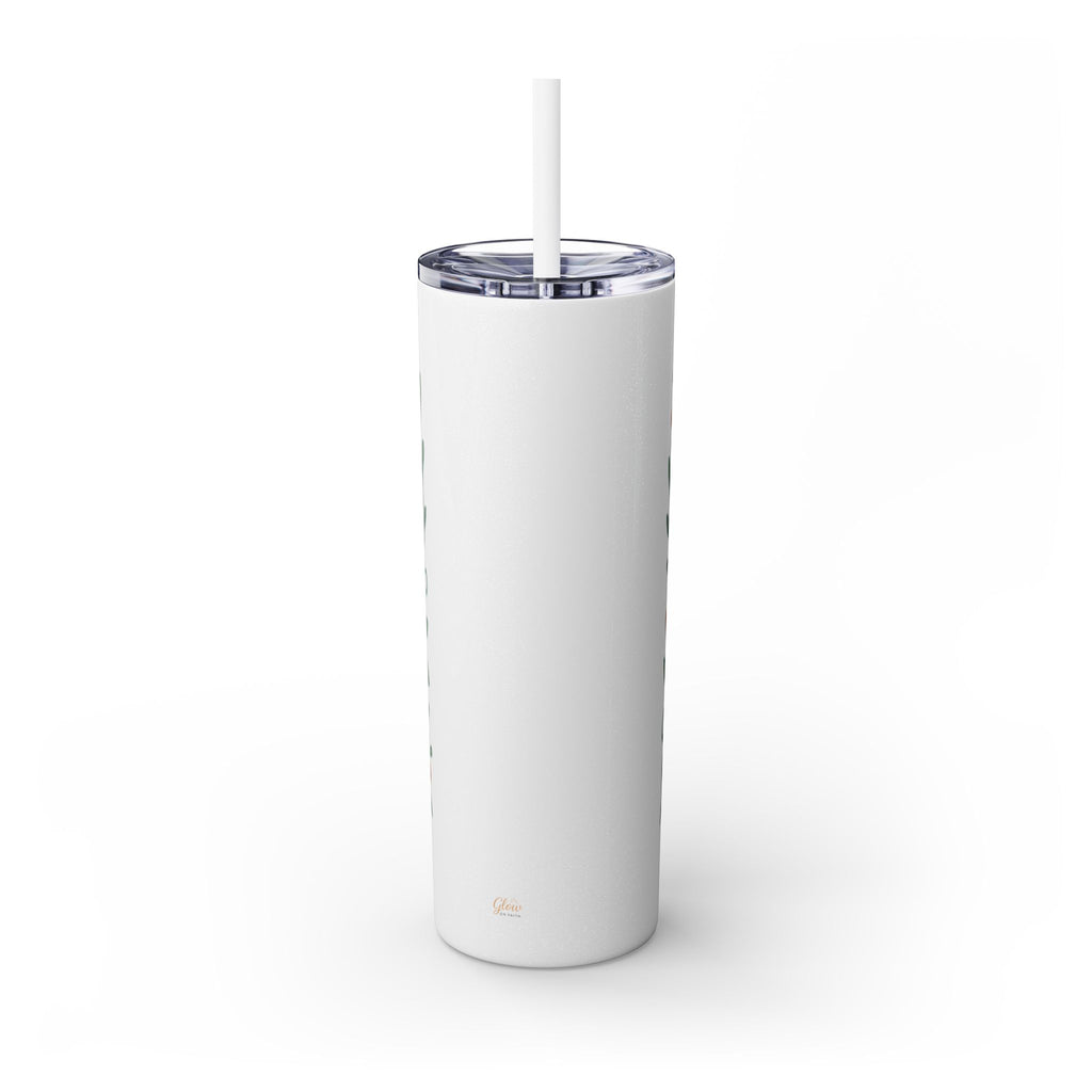 God’s love never fails. — 1 Corinthians 13:8 | Skinny Tumbler with Straw