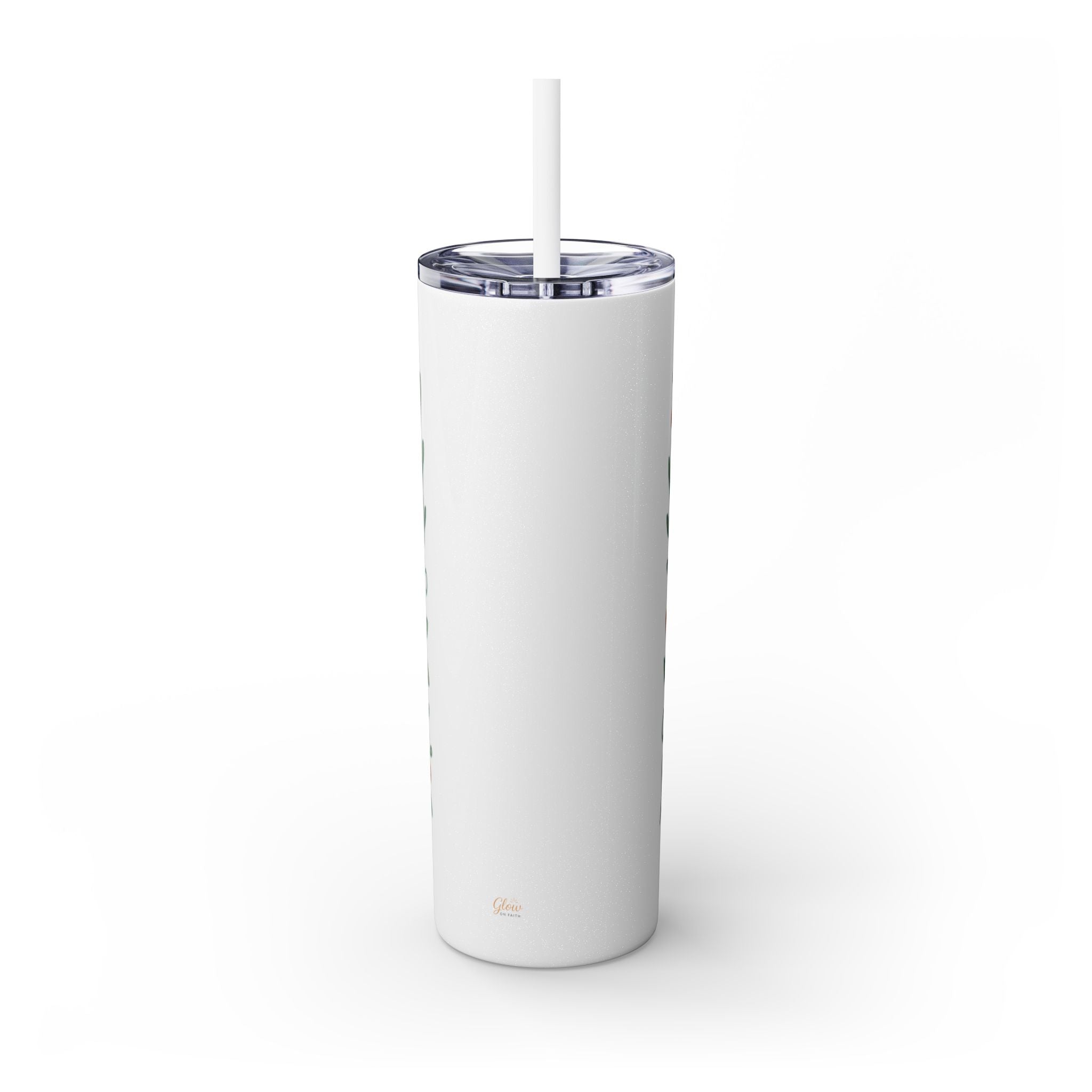 God’s love never fails. — 1 Corinthians 13:8 | Skinny Tumbler with Straw