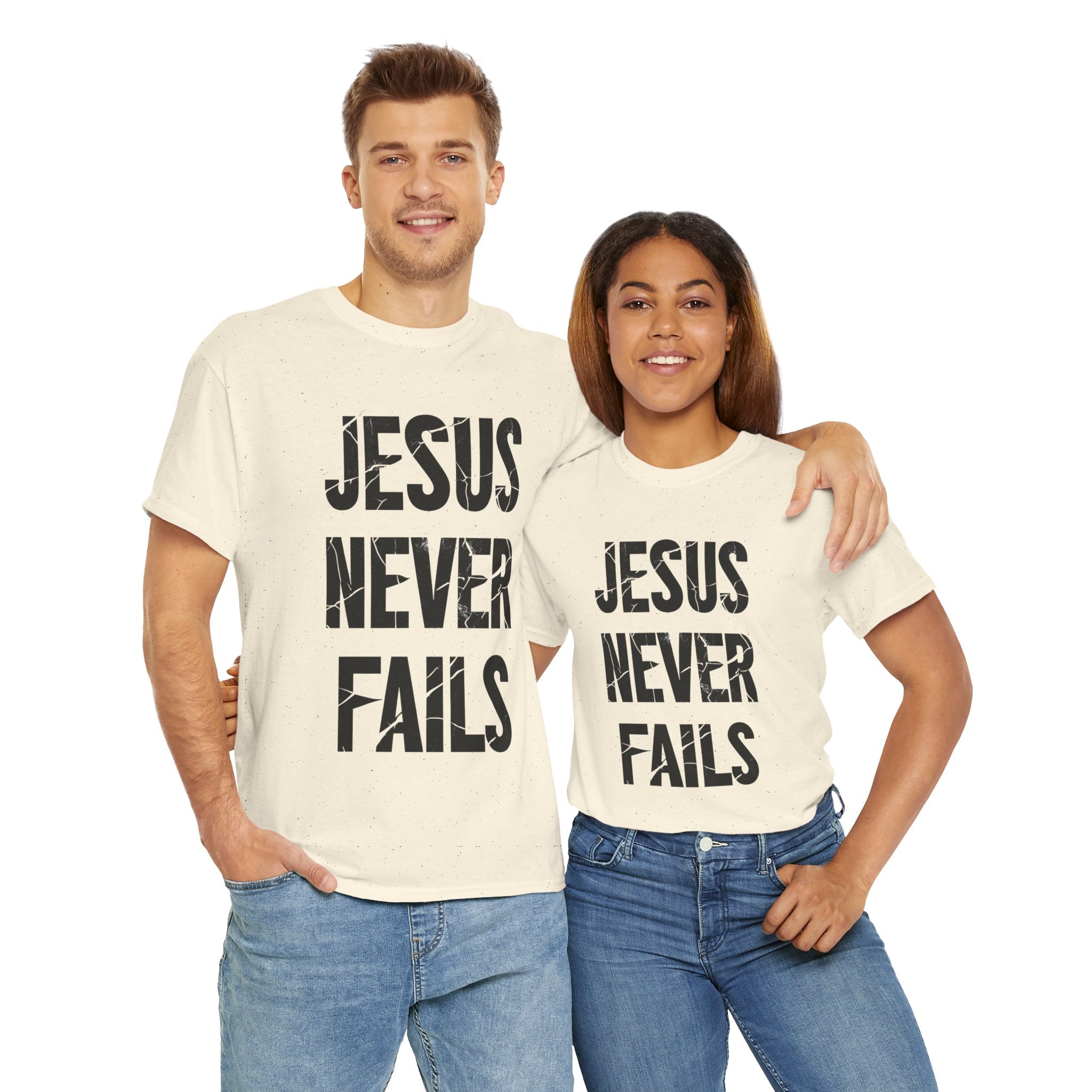 Jesus Never Fails | Unisex Heavy Cotton Tee