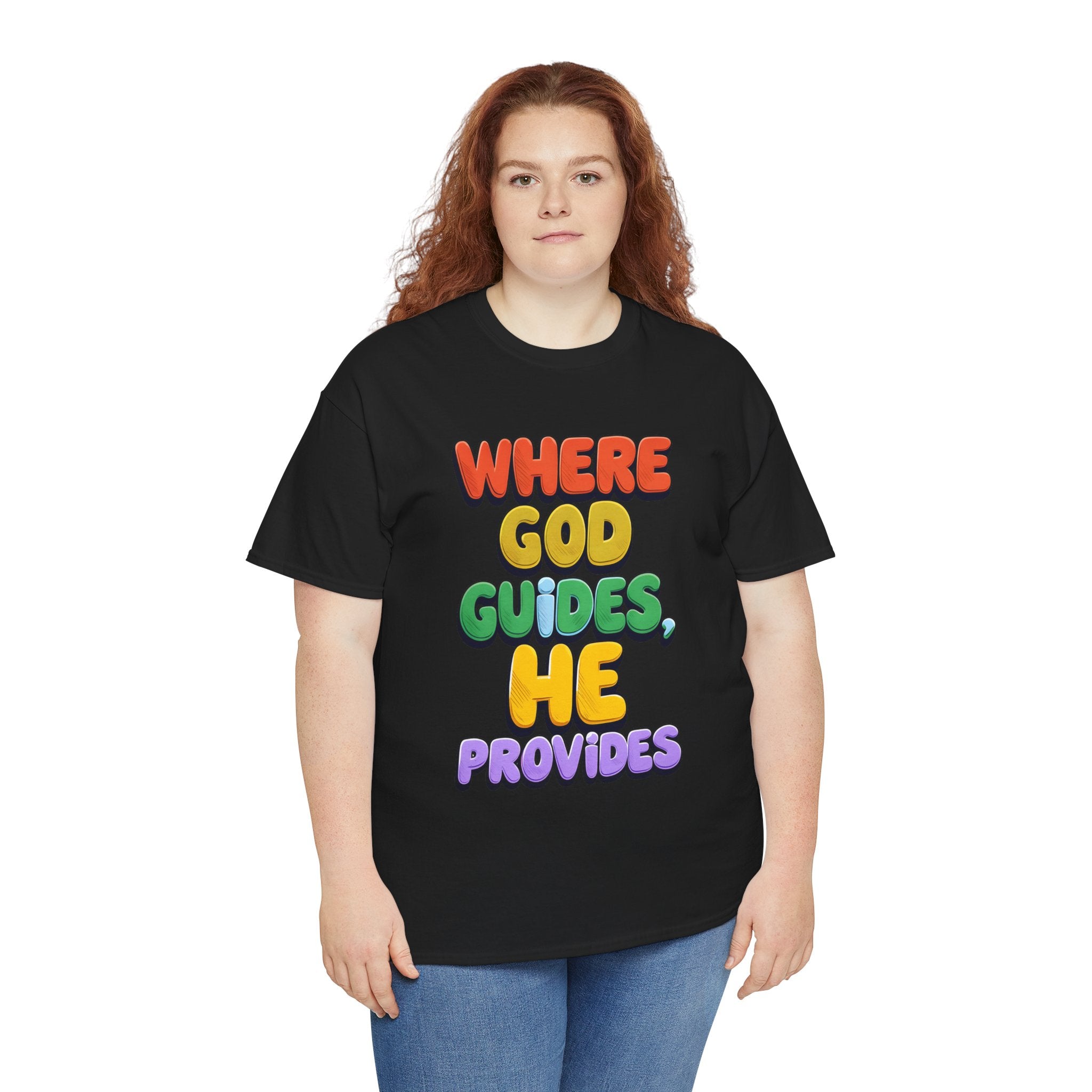 Where God Guides, He Provides | Unisex Cotton T-Shirt