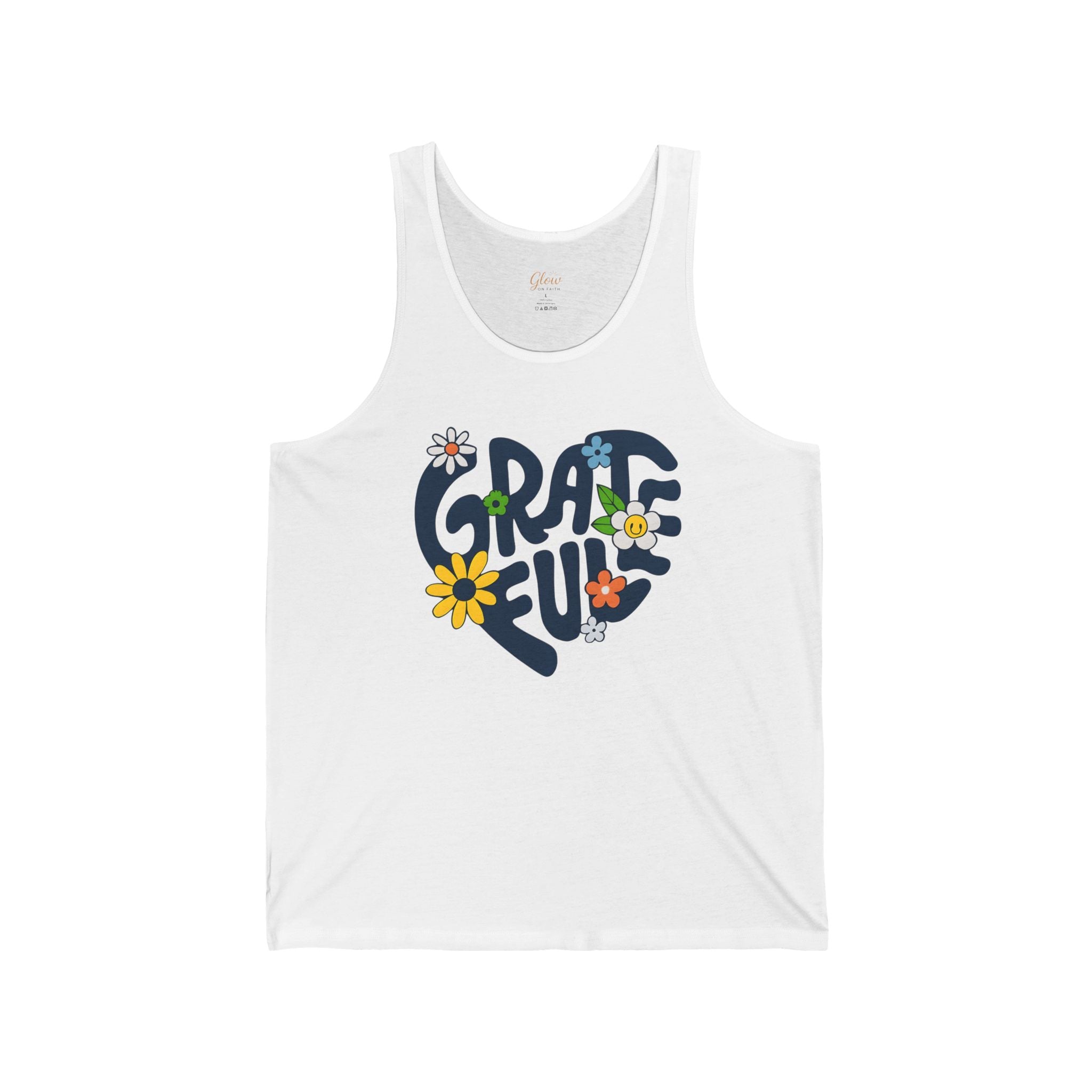 Grateful | Floral Unisex Jersey Tank