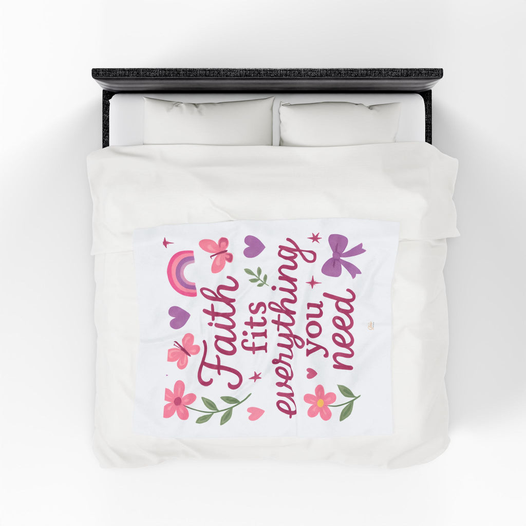 Faith | Cozy Velveteen Plush Blanket