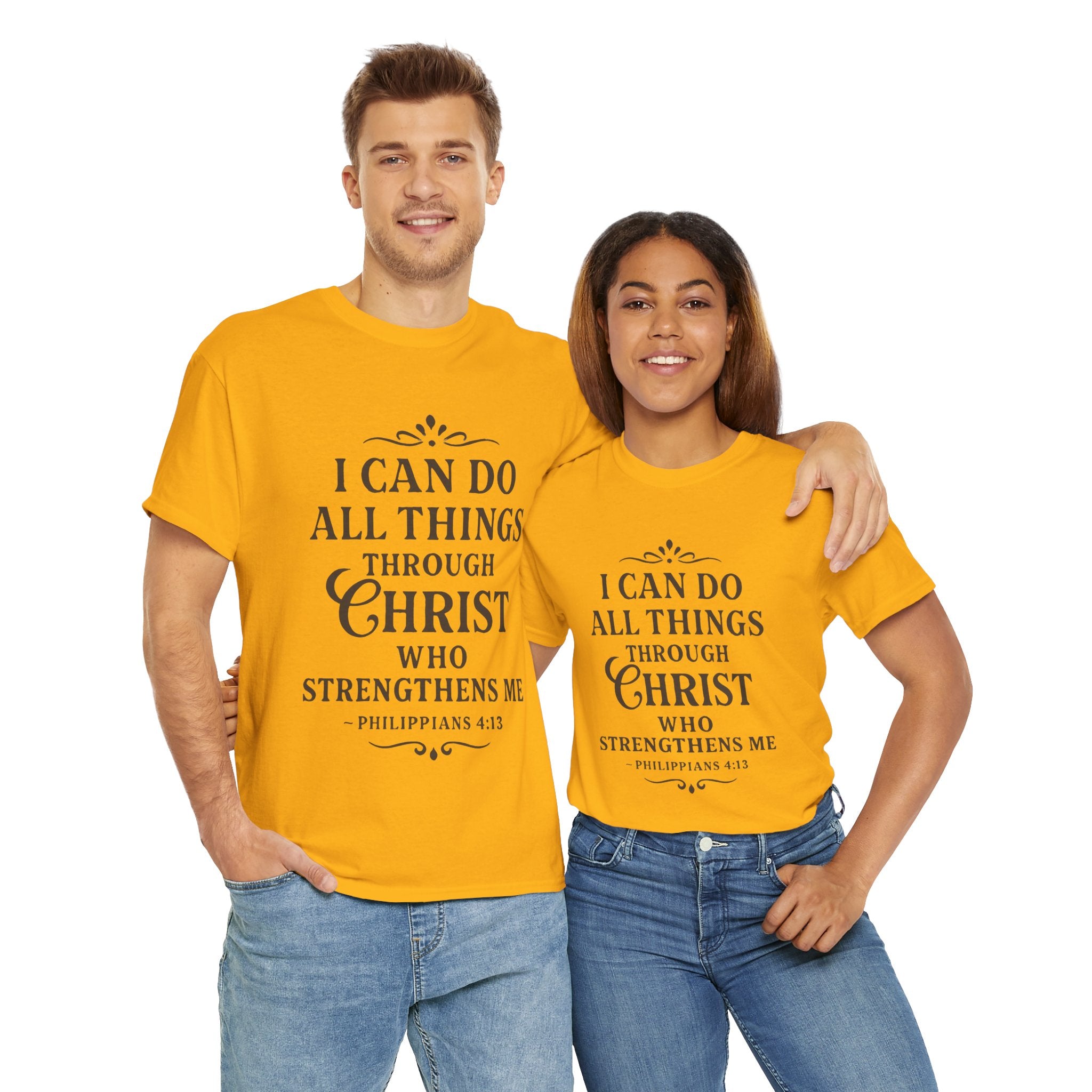 I can do all things through Christ who strengthens me. — Philippians 4:13 | Unisex Heavy Cotton T-Shirt