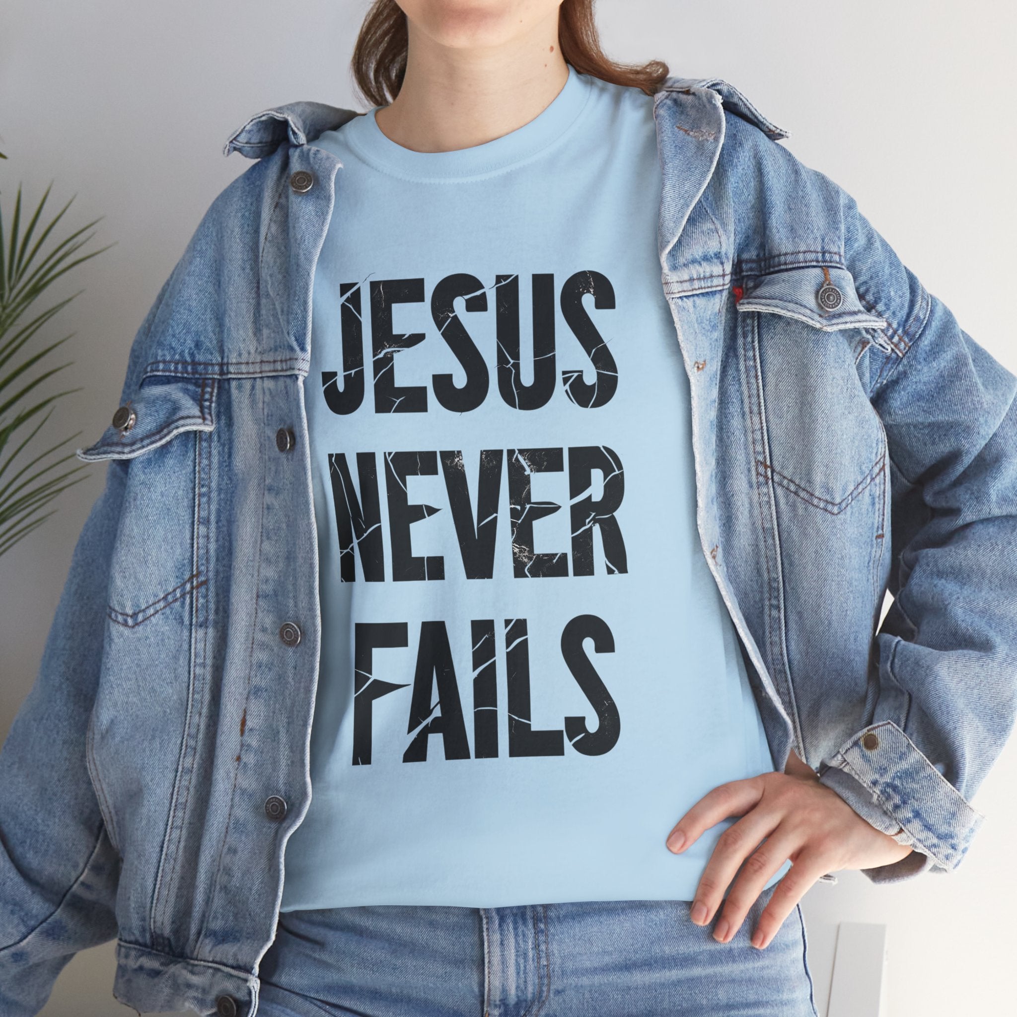 Jesus Never Fails | Unisex Heavy Cotton Tee