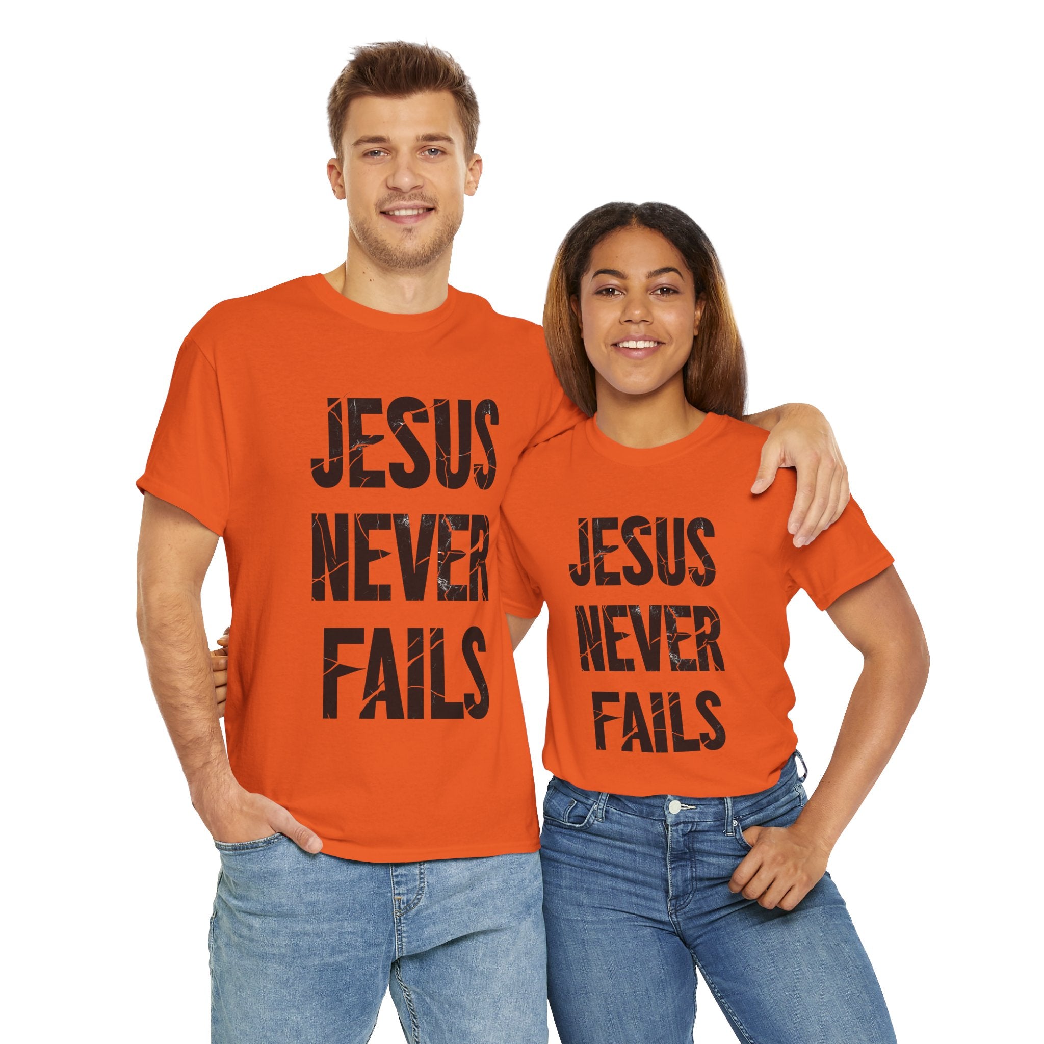 Jesus Never Fails | Unisex Heavy Cotton Tee