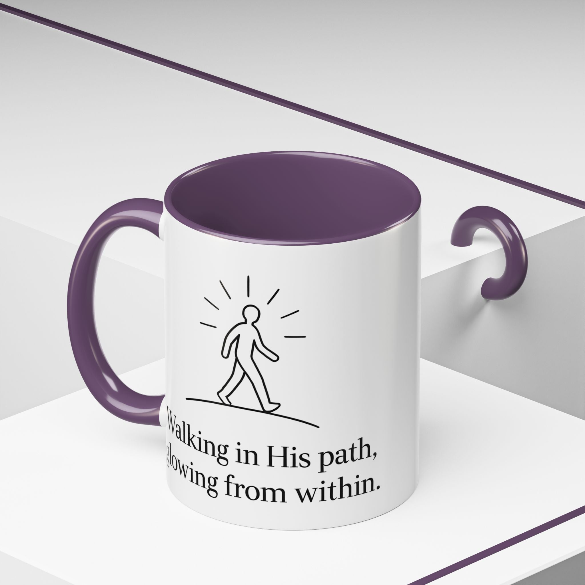 Walking in His path, glowing from within. |Coffee Mug