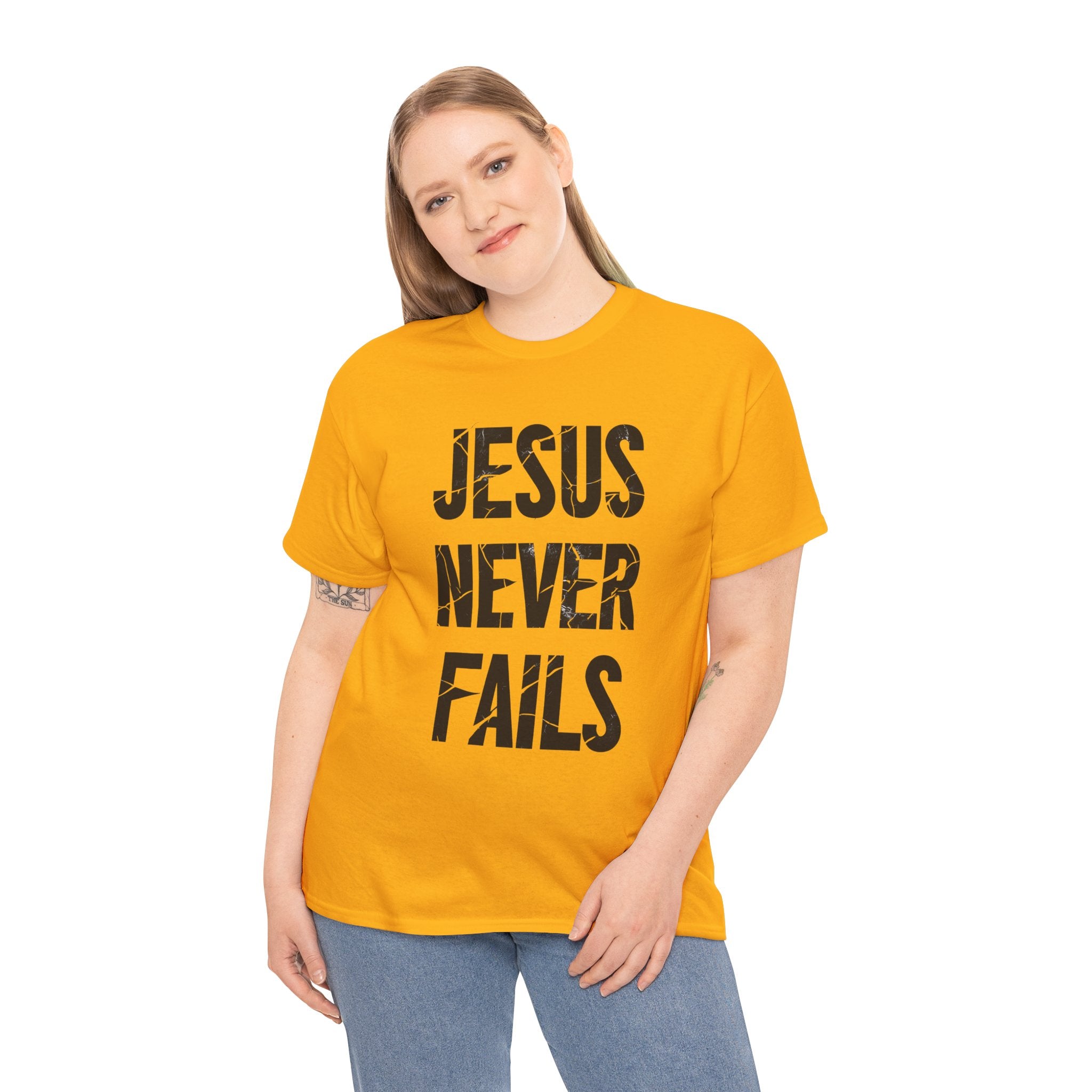 Jesus Never Fails | Unisex Heavy Cotton Tee