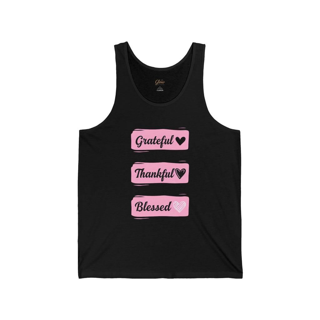 Grateful Thankful Blessed | Unisex Jersey Tank Top