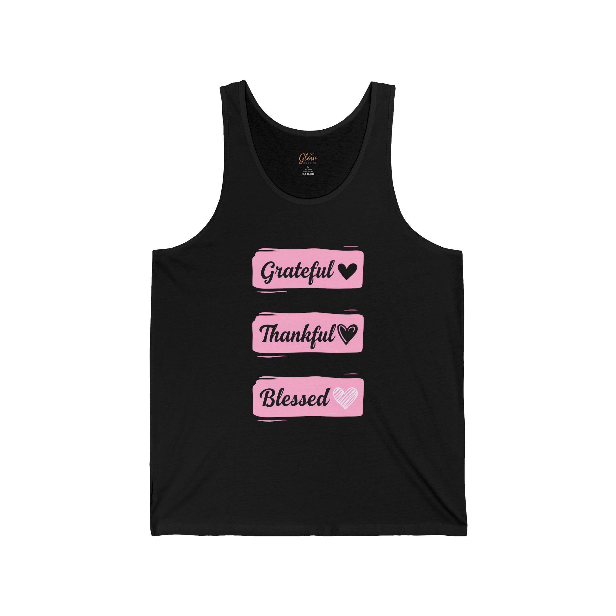 Grateful Thankful Blessed | Unisex Jersey Tank Top