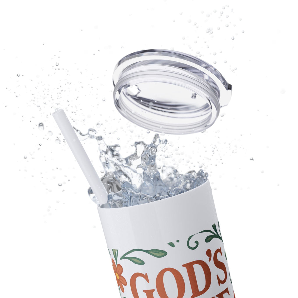 God’s love never fails. — 1 Corinthians 13:8 | Skinny Tumbler with Straw