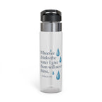Whoever drinks the water I give them will never thirst. — John 4:14 | Water Bottle