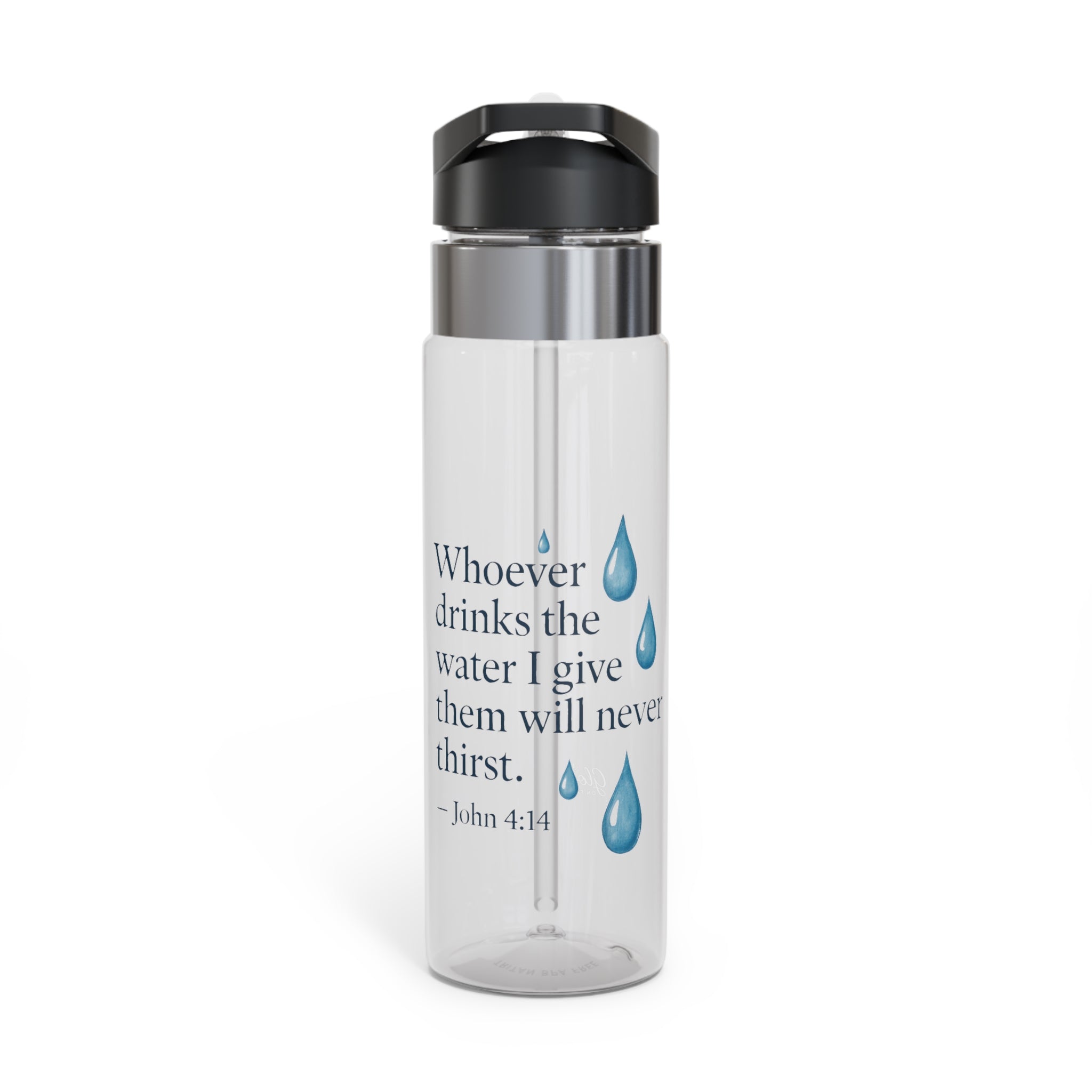 Whoever drinks the water I give them will never thirst. — John 4:14 | Water Bottle