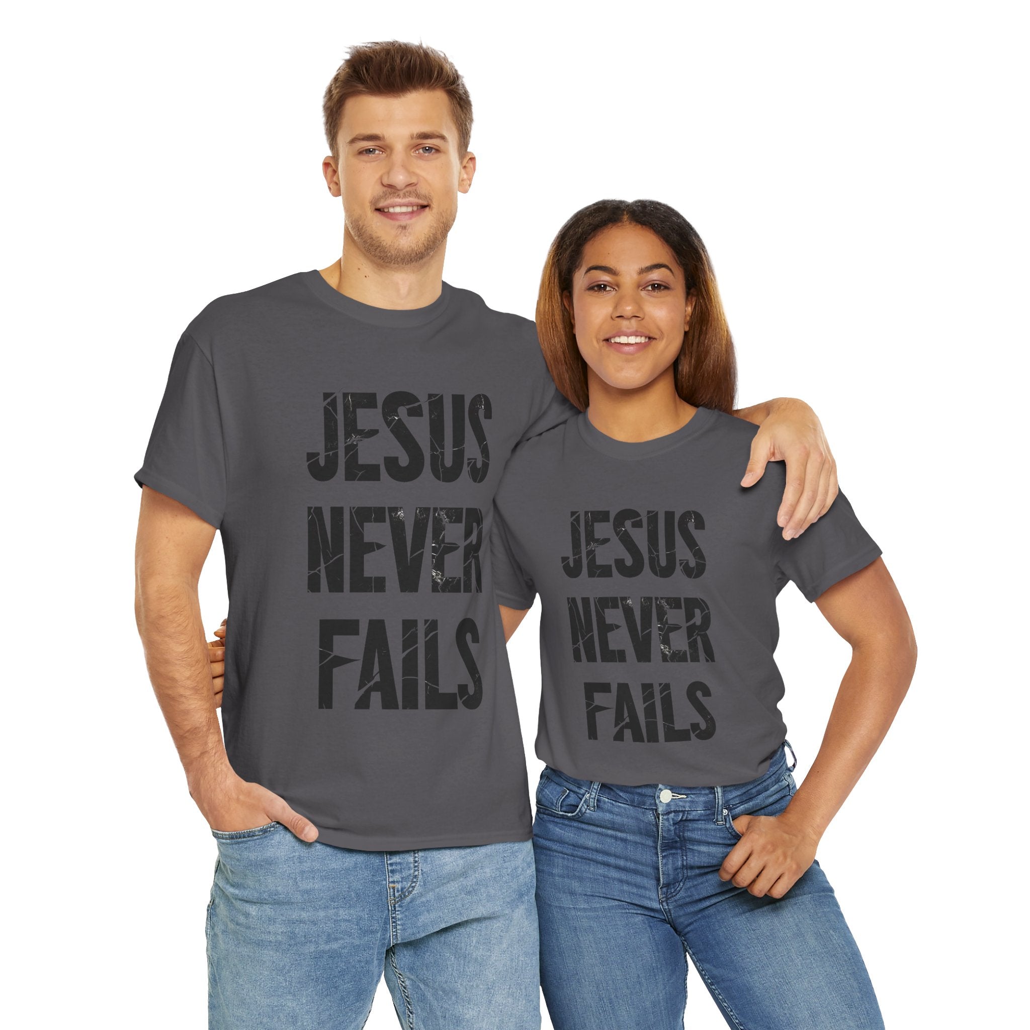 Jesus Never Fails | Unisex Heavy Cotton Tee