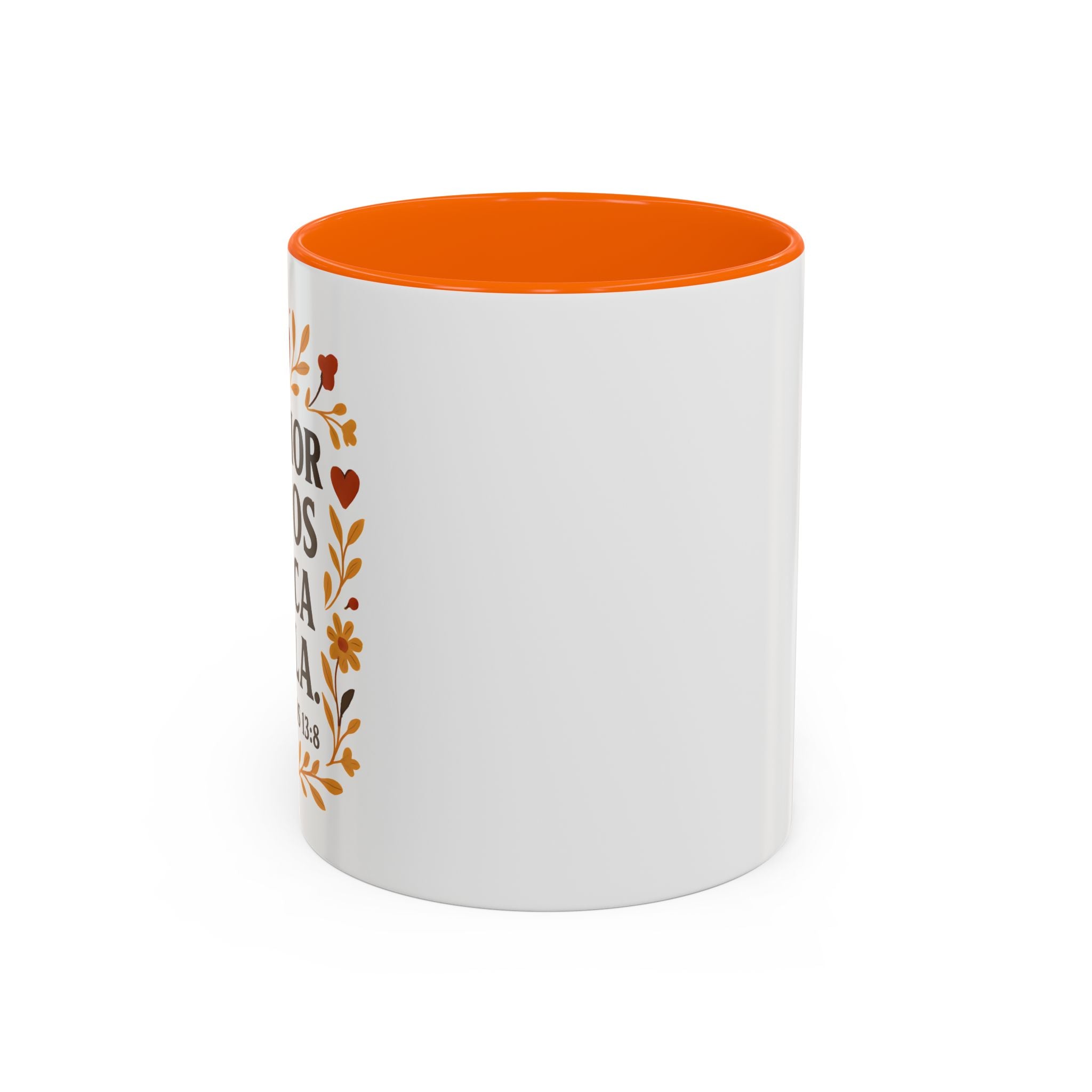 El amor de Dios nunca falla. — 1 Corintios 13:8 | Accent Coffee Mug