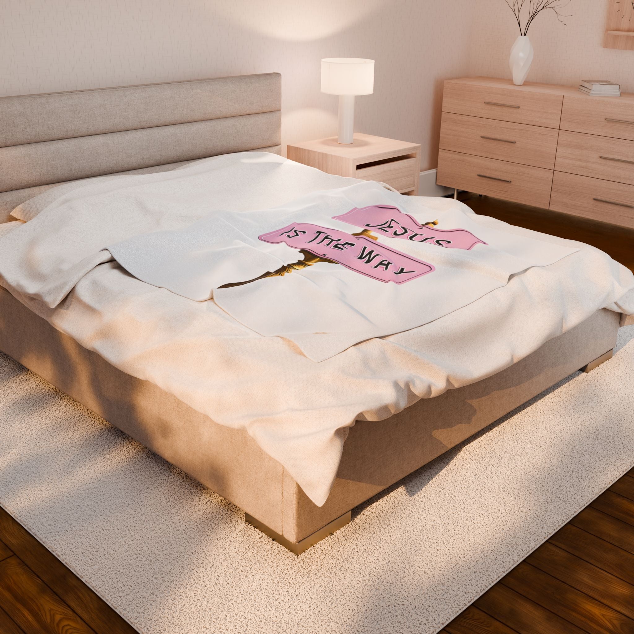 Jesus Is the Way | Cozy Velveteen Plush Blanket