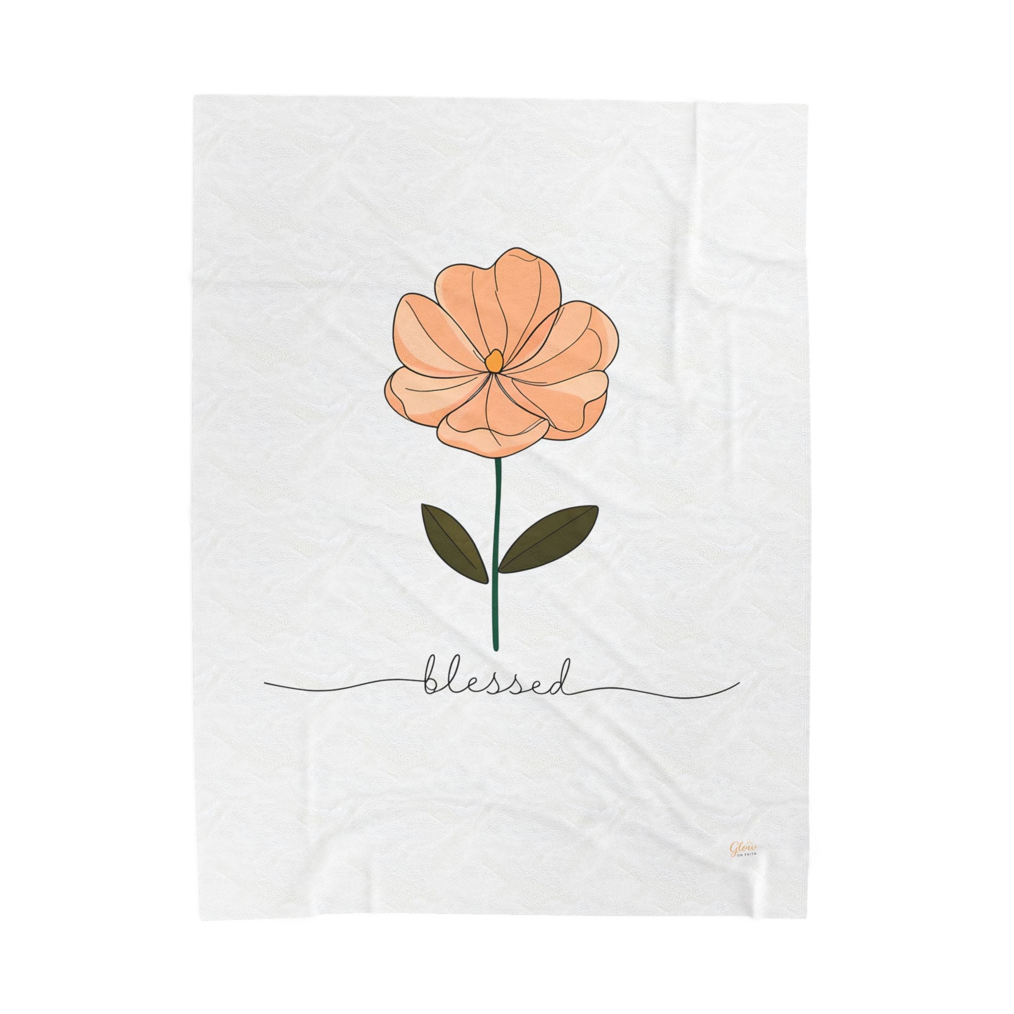 Blessed | Cozy Floral Velveteen Plush Blanket