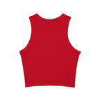 Lifted by His mercy, shining with strength. | Women's Micro Rib Racer Tank Top