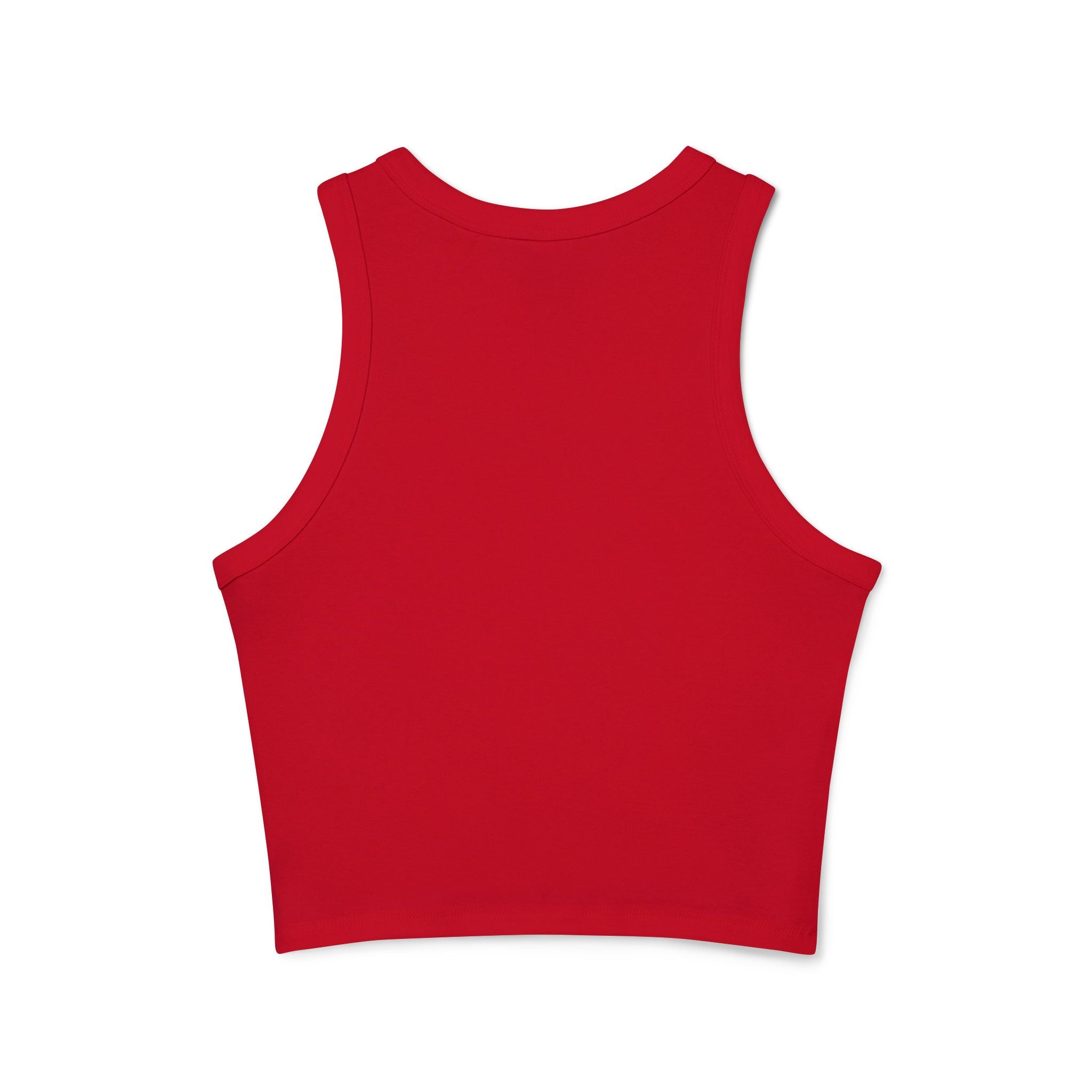 Lifted by His mercy, shining with strength. | Women's Micro Rib Racer Tank Top