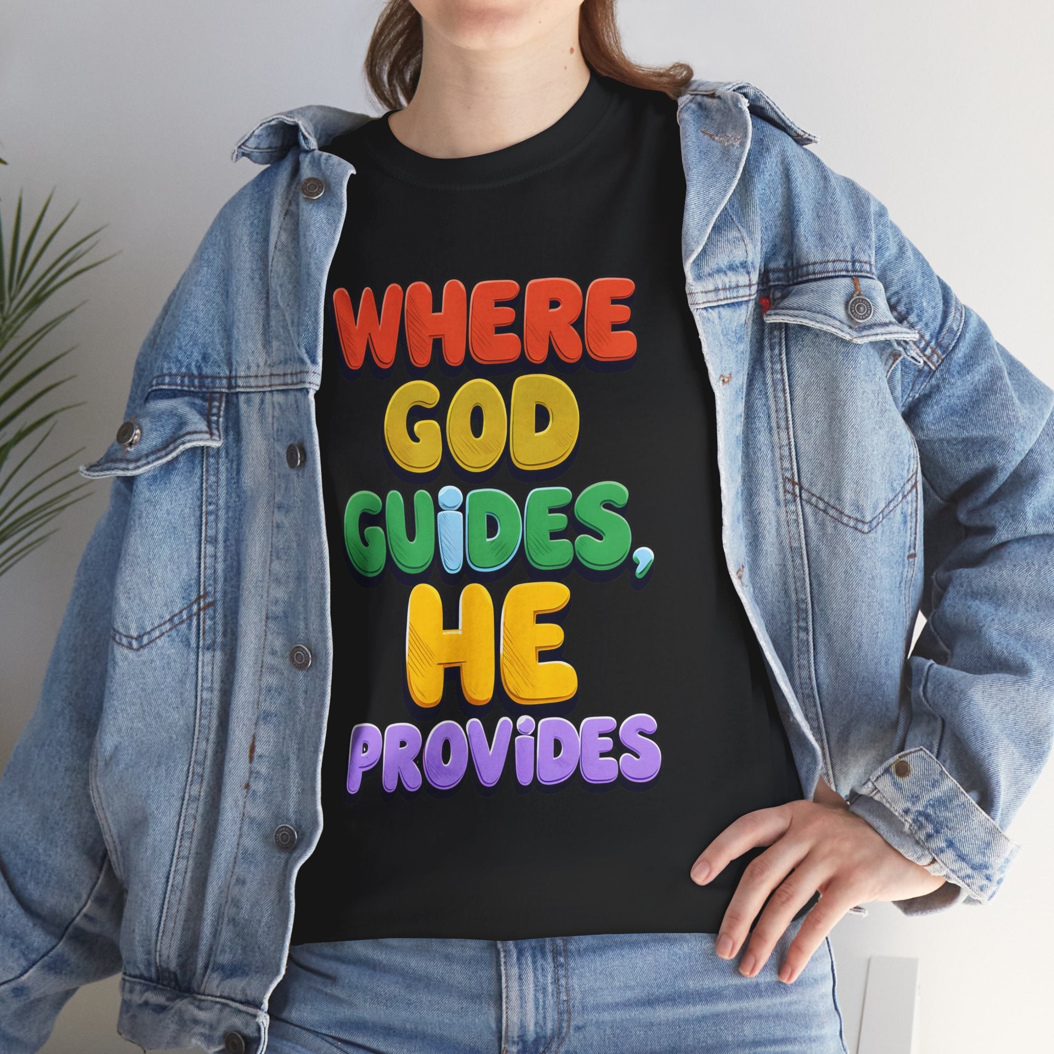 Where God Guides, He Provides | Unisex Cotton T-Shirt