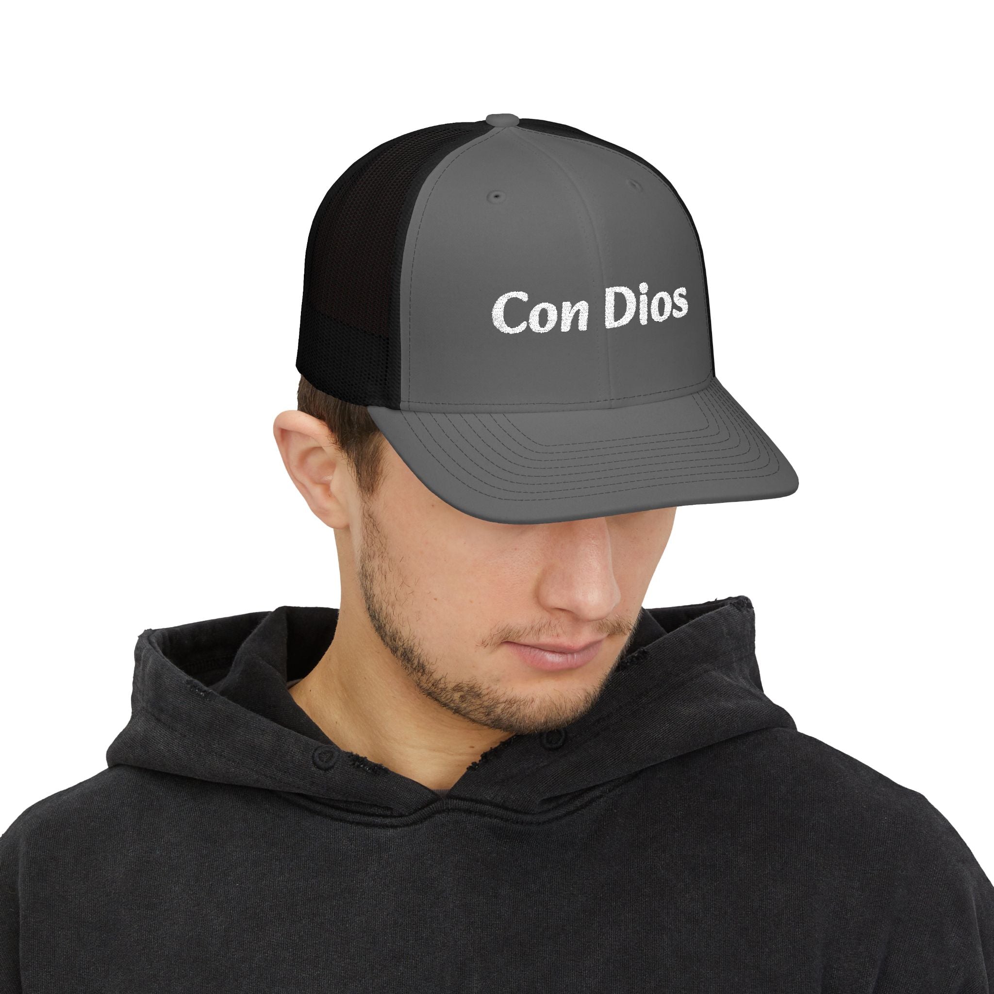 Con Dios | Embroidered Snapback Trucker Cap