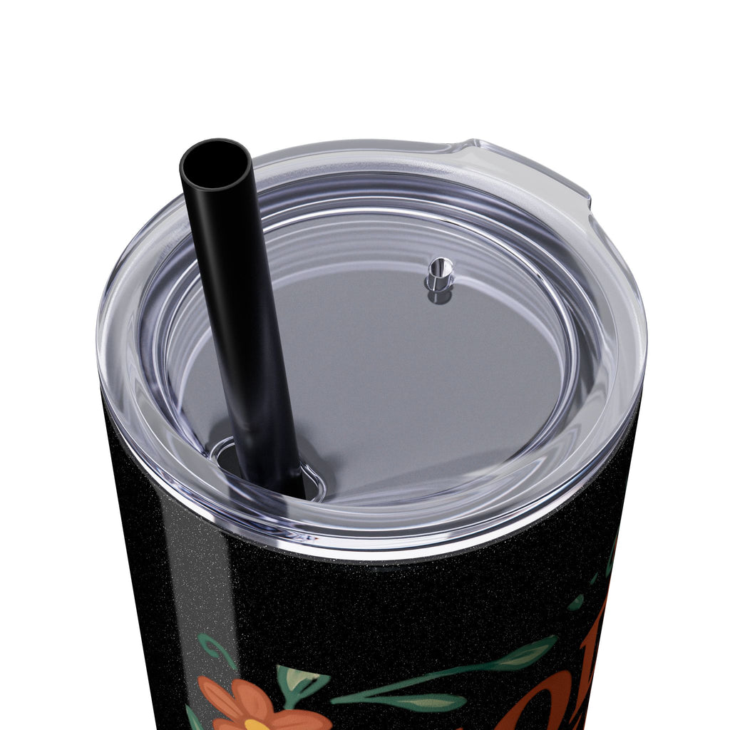 God’s love never fails. — 1 Corinthians 13:8 | Skinny Tumbler with Straw
