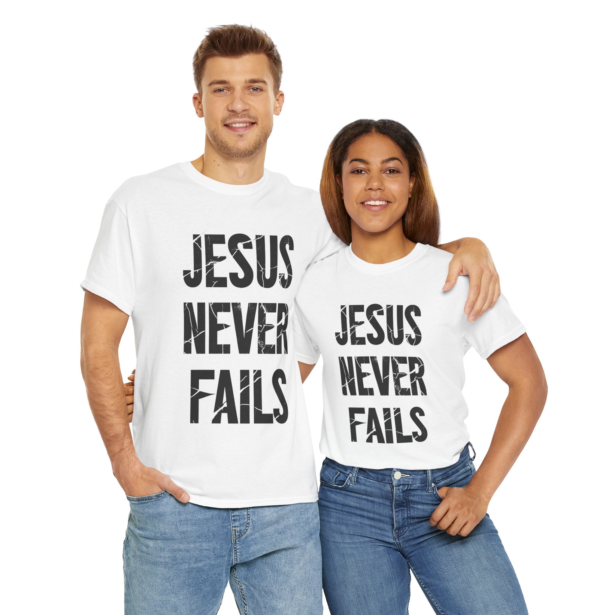 Jesus Never Fails | Unisex Heavy Cotton Tee