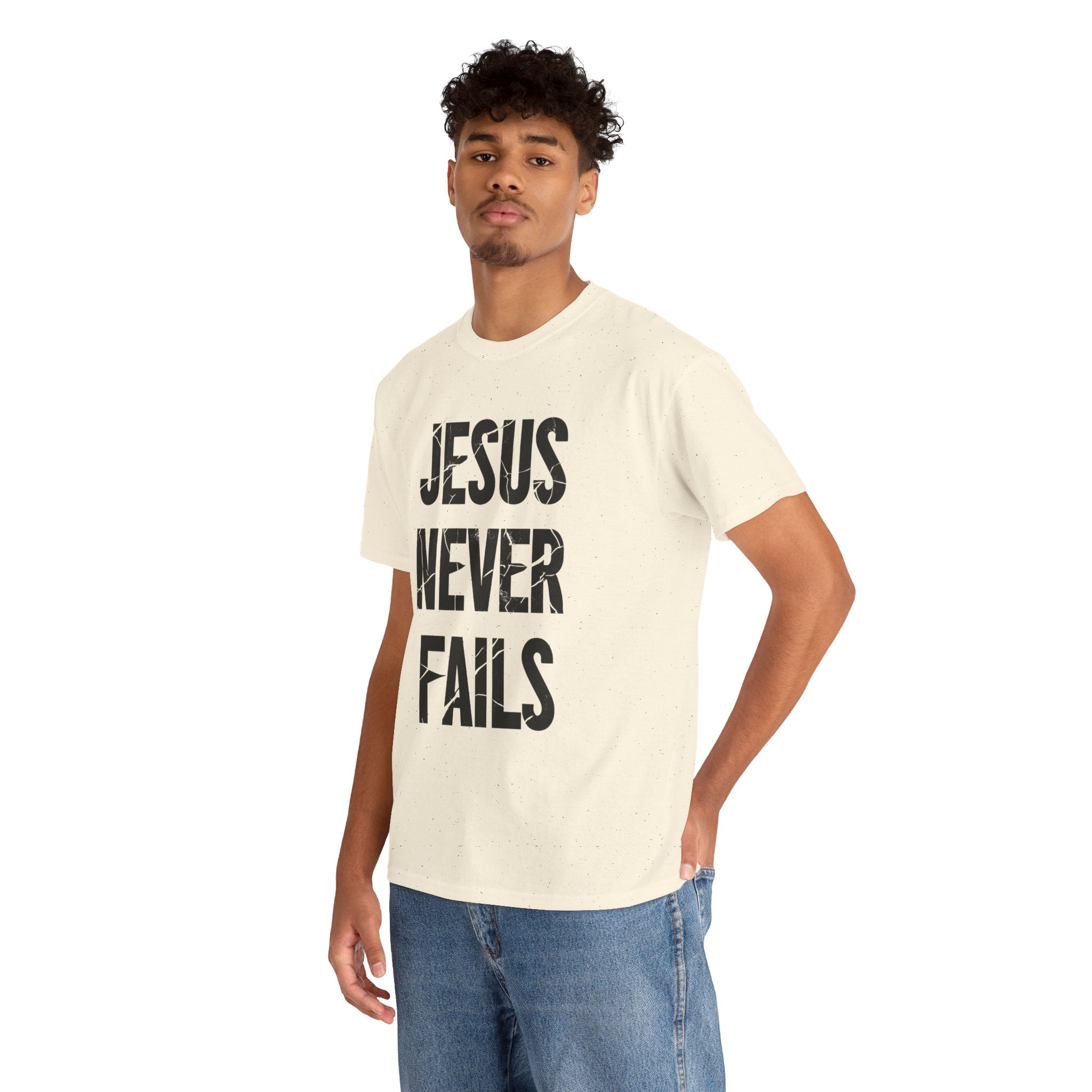 Jesus Never Fails | Unisex Heavy Cotton Tee