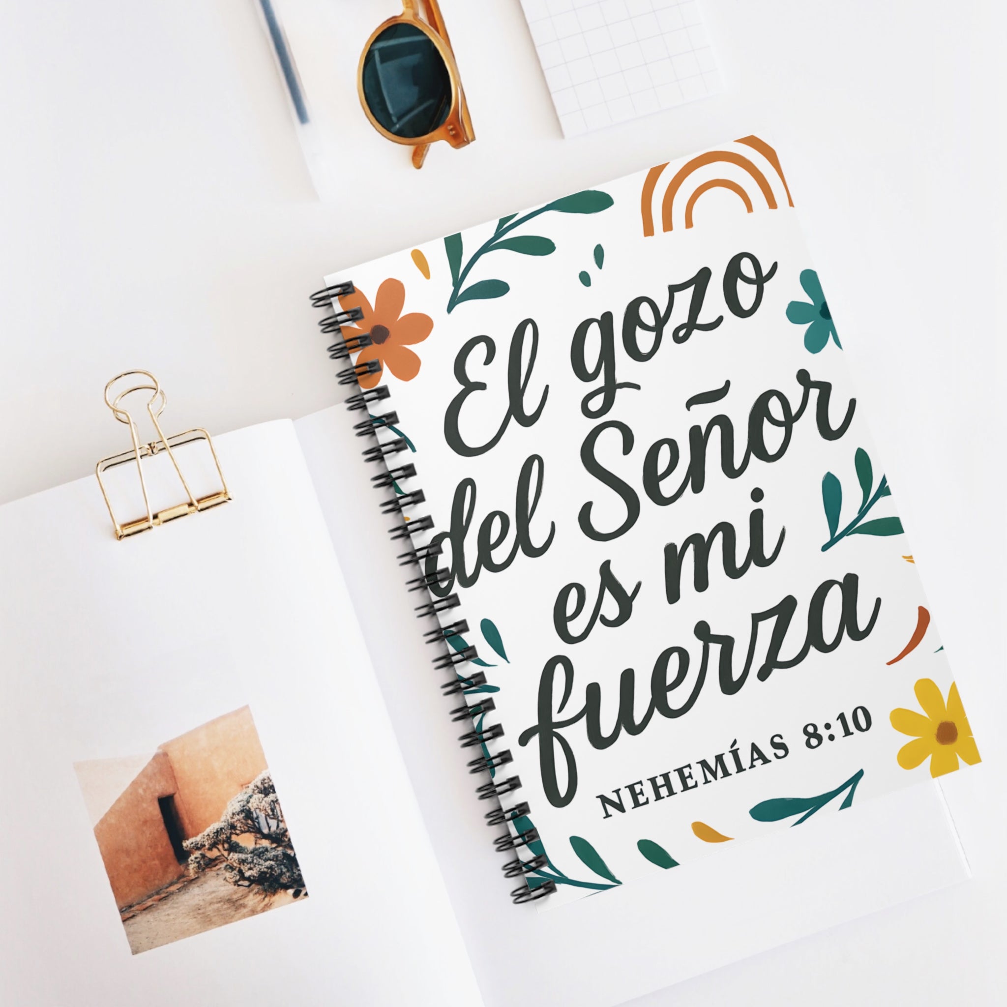 El gozo del Señor es mi fuerza." — Nehemías 8:10 | Spiral Notebook